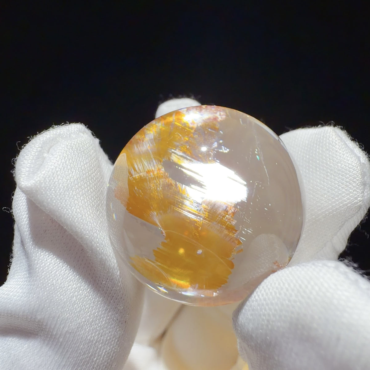 Quartz Bead with Iron Oxide Film Inclusions 22.6 mm