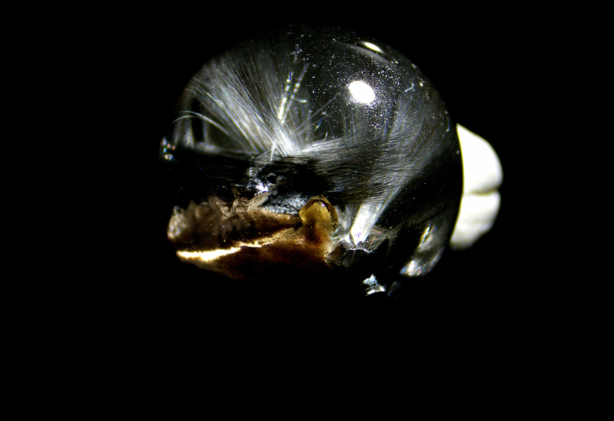 Quartz Bead with Hematite, Anatase and Phantom Inclusions 14.2 mm