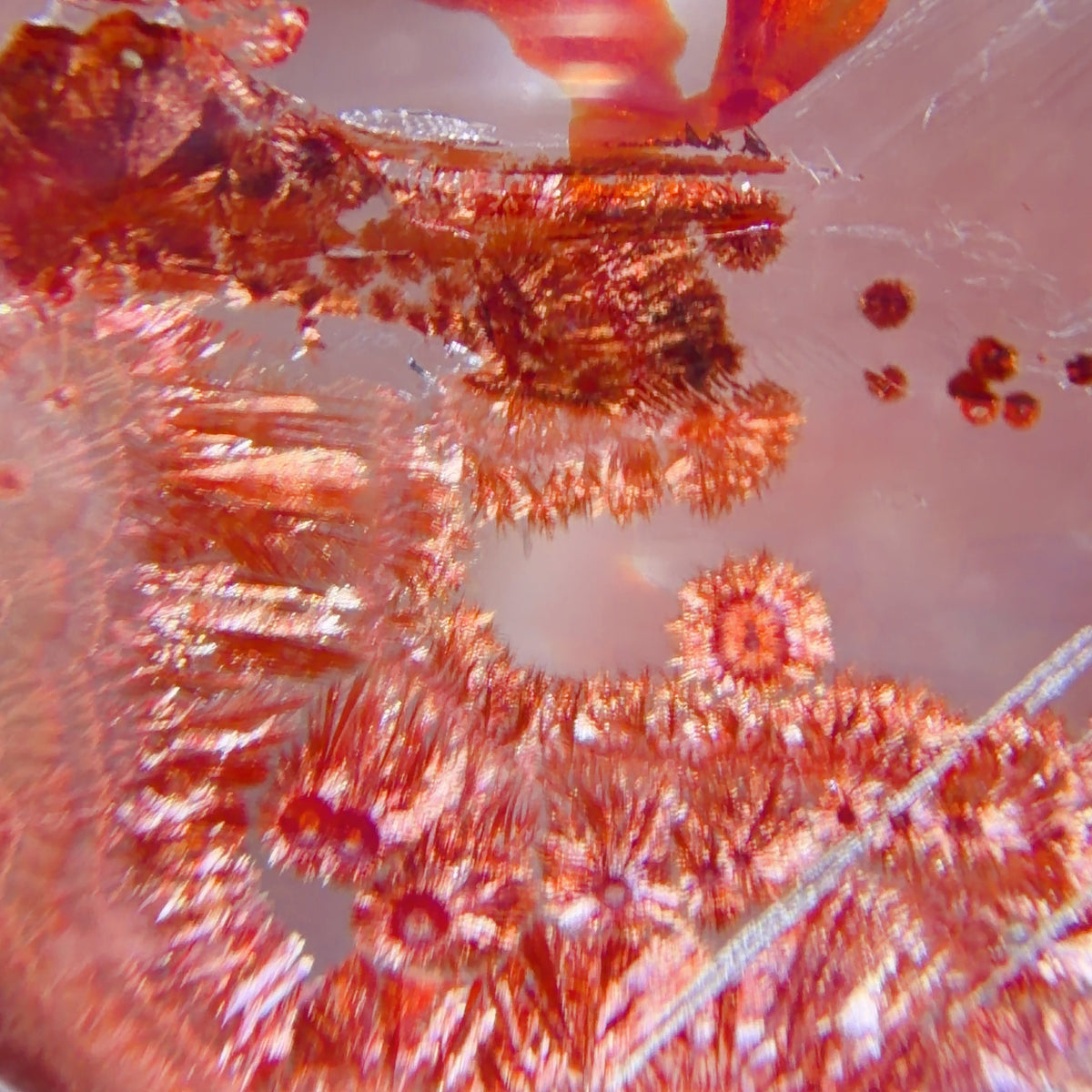 Quartz Bead with Sand-Pink Iron Oxide Inclusions 25.3 mm