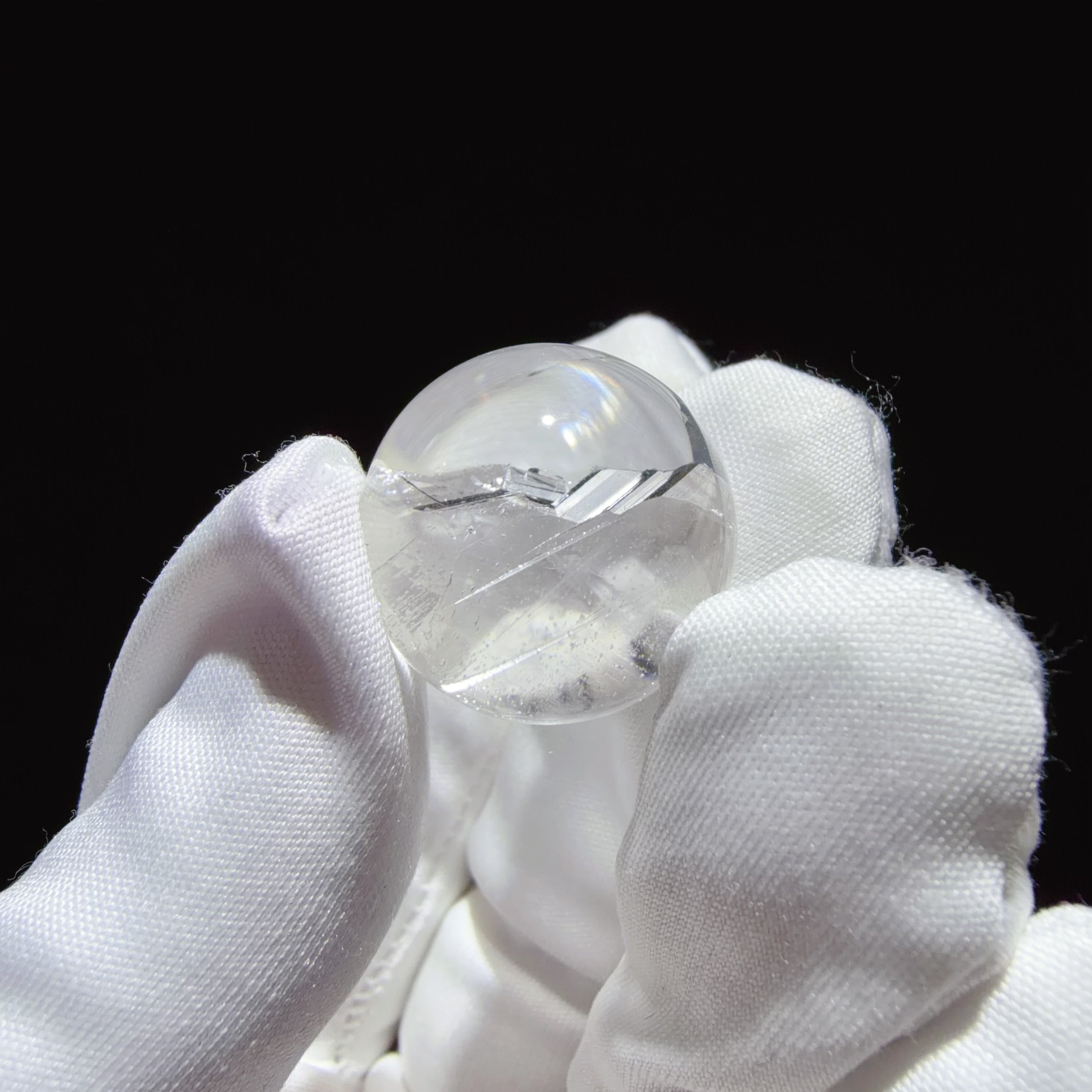 Quartz Bead with Internal Crystal Formation