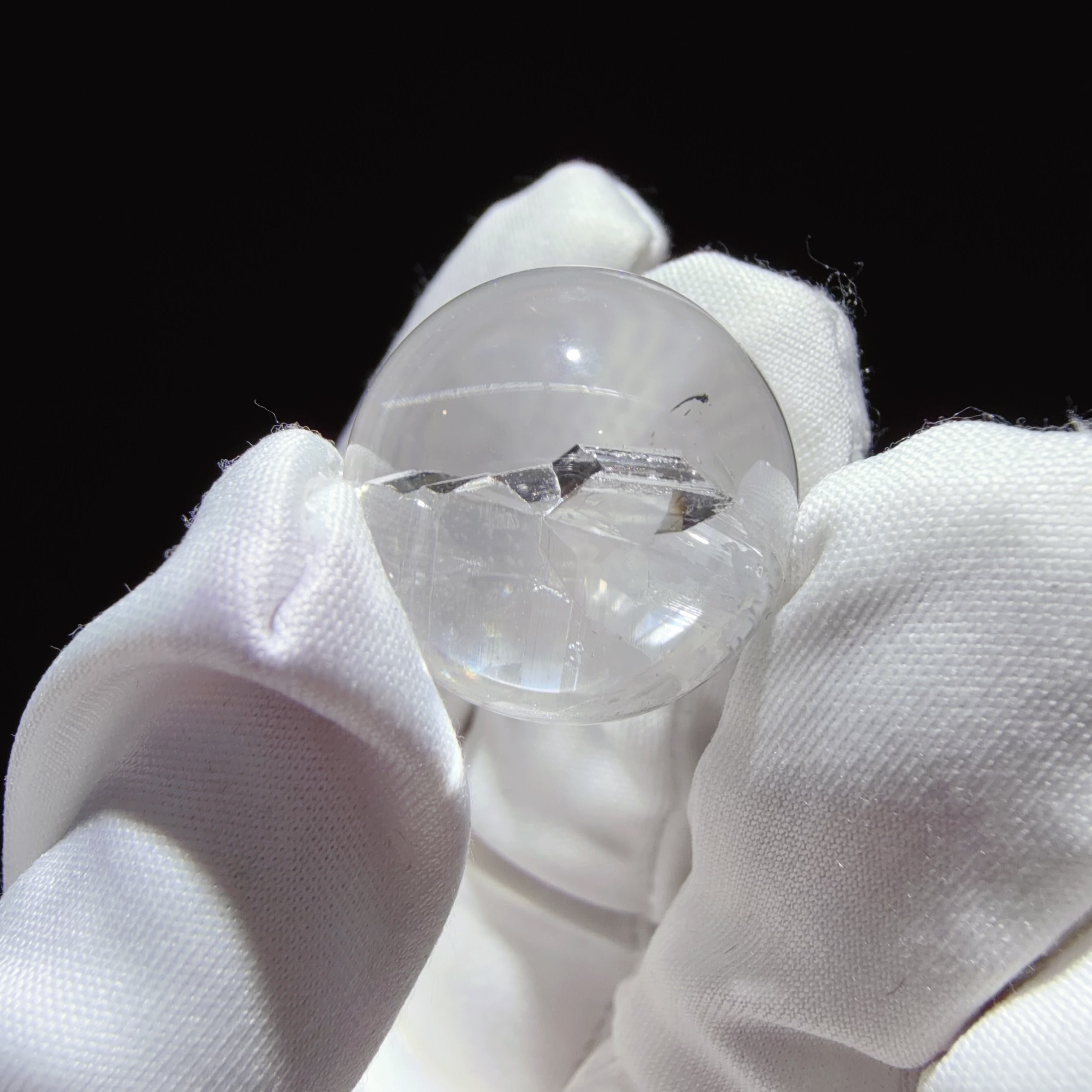 Quartz Bead with Internal Crystal Formation