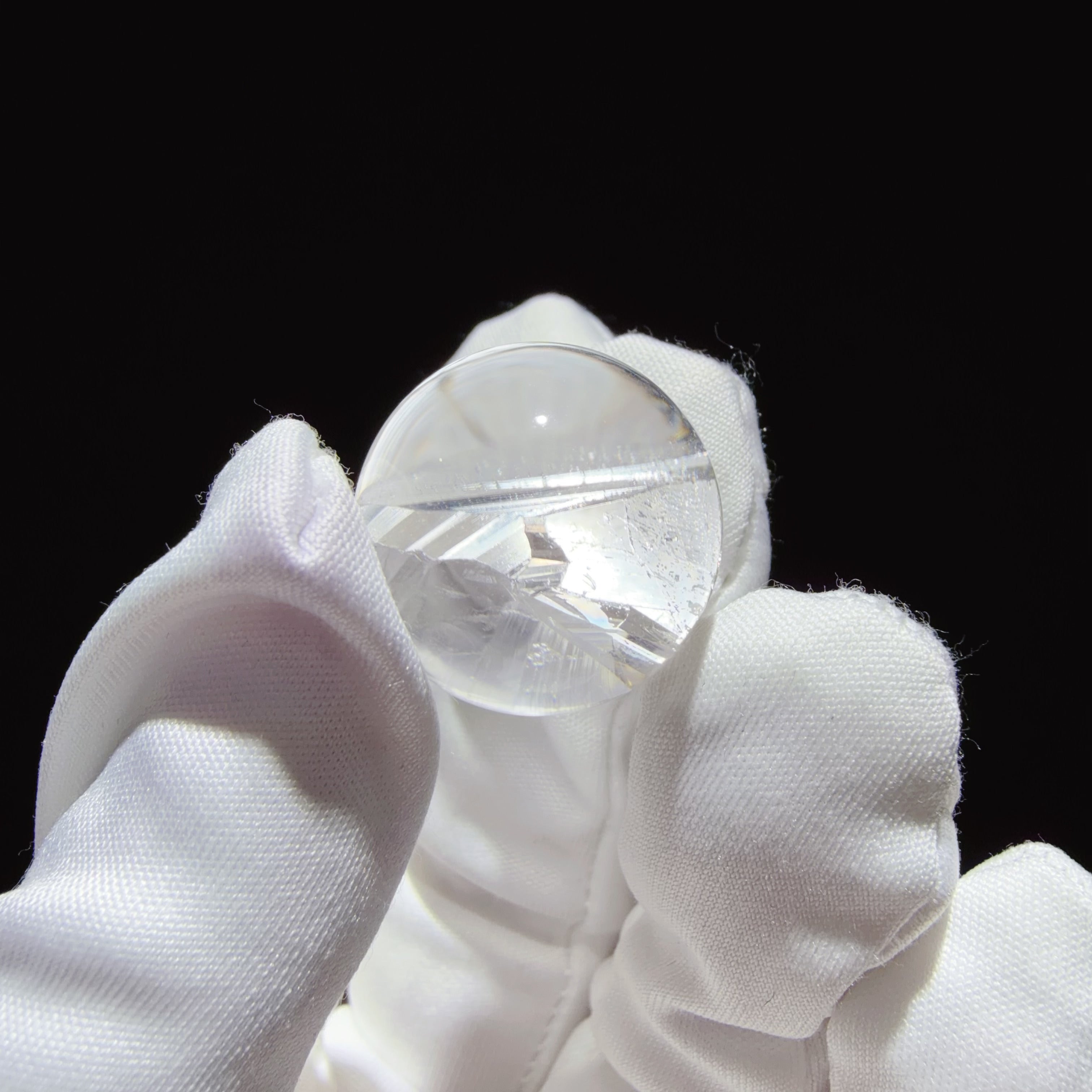 Quartz Bead with Internal Crystal Formation