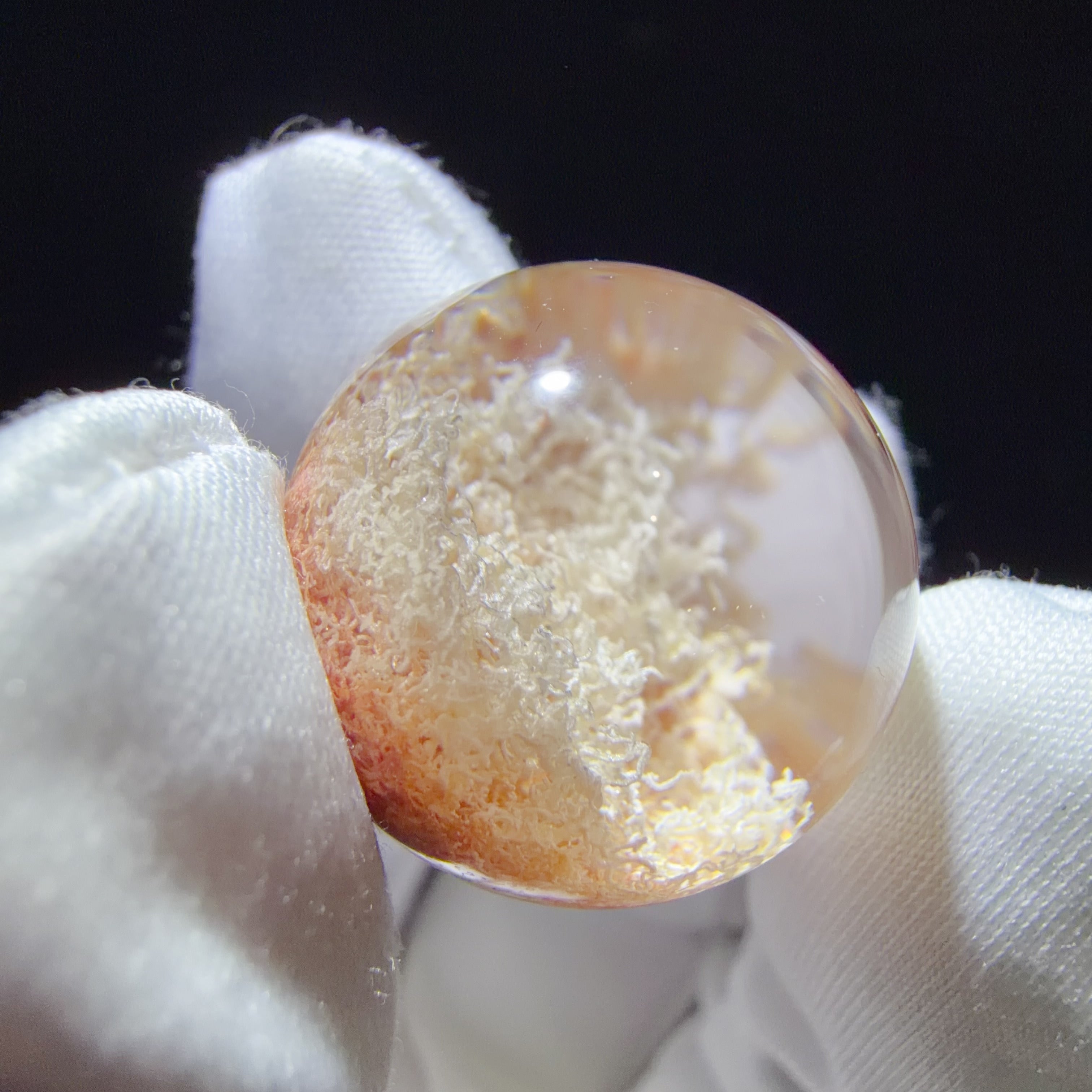 Quartz Bead with Multicolour Phantom Landscape