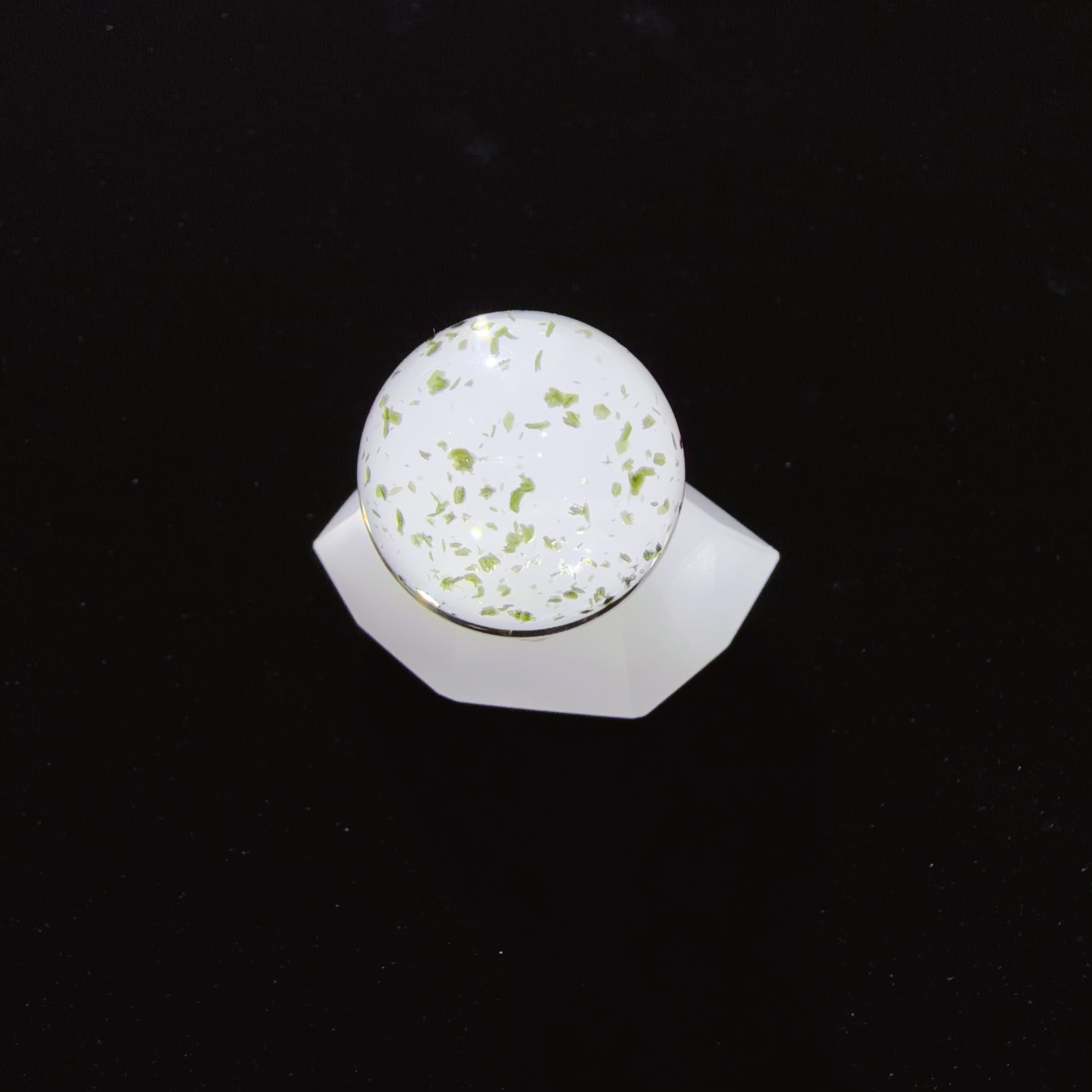 Quartz Bead with Pale Green Mica Inclusions