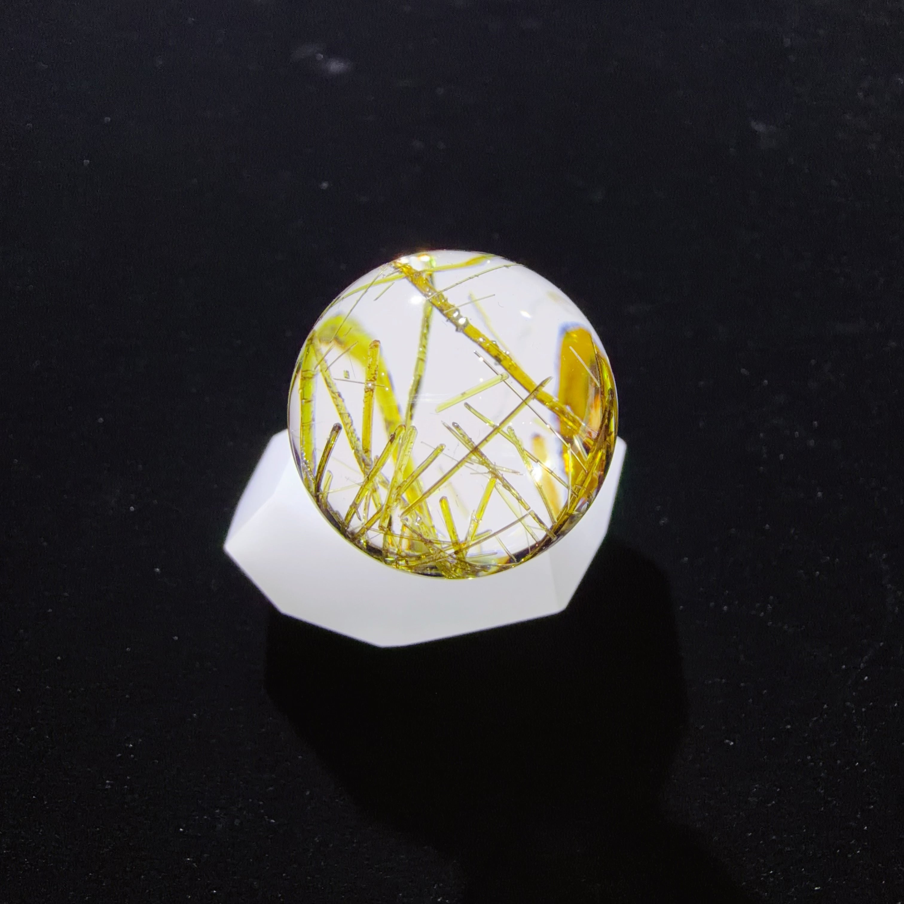 Quartz Bead with Epidote Inclusions