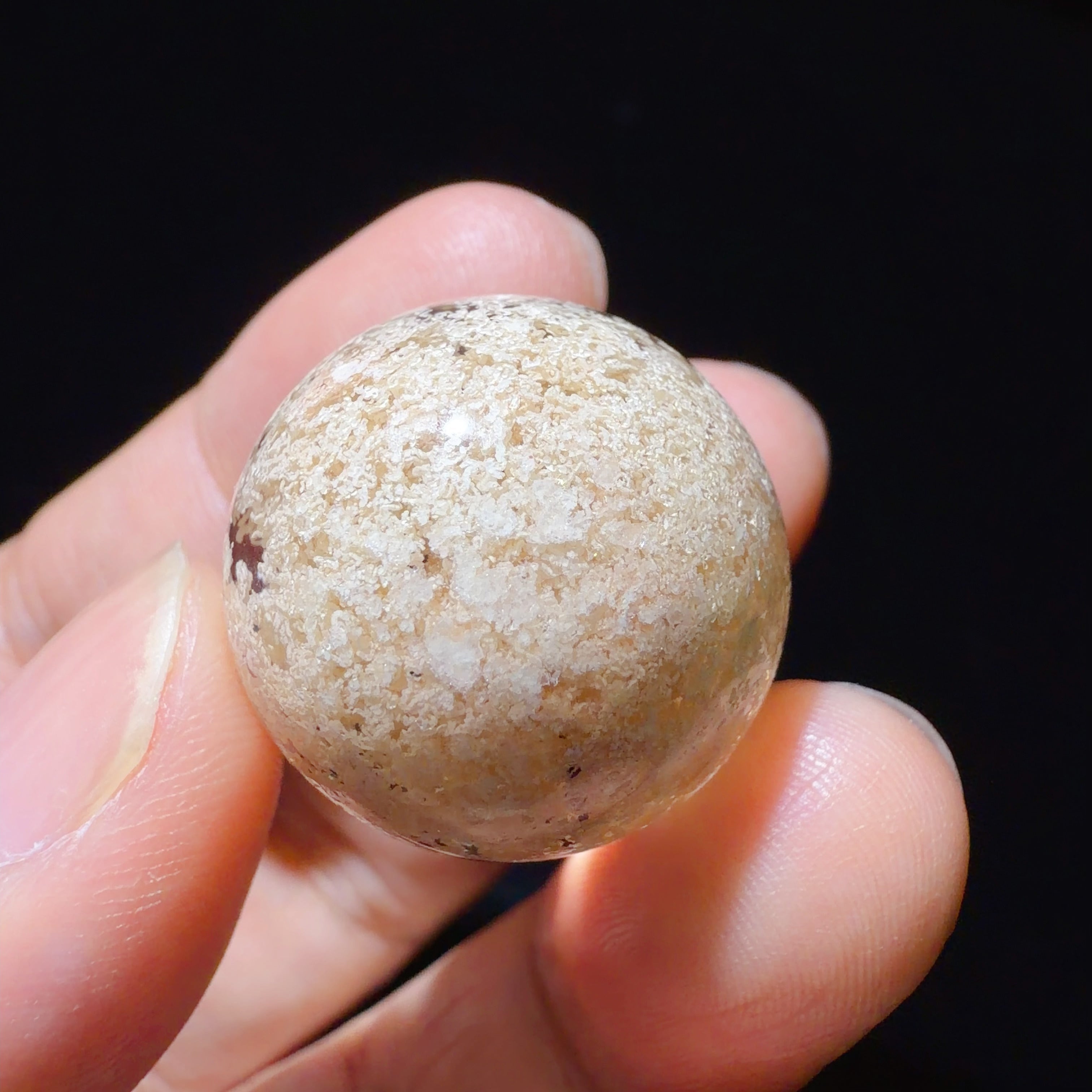 Quartz Bead with White and Green Phantom Layers
