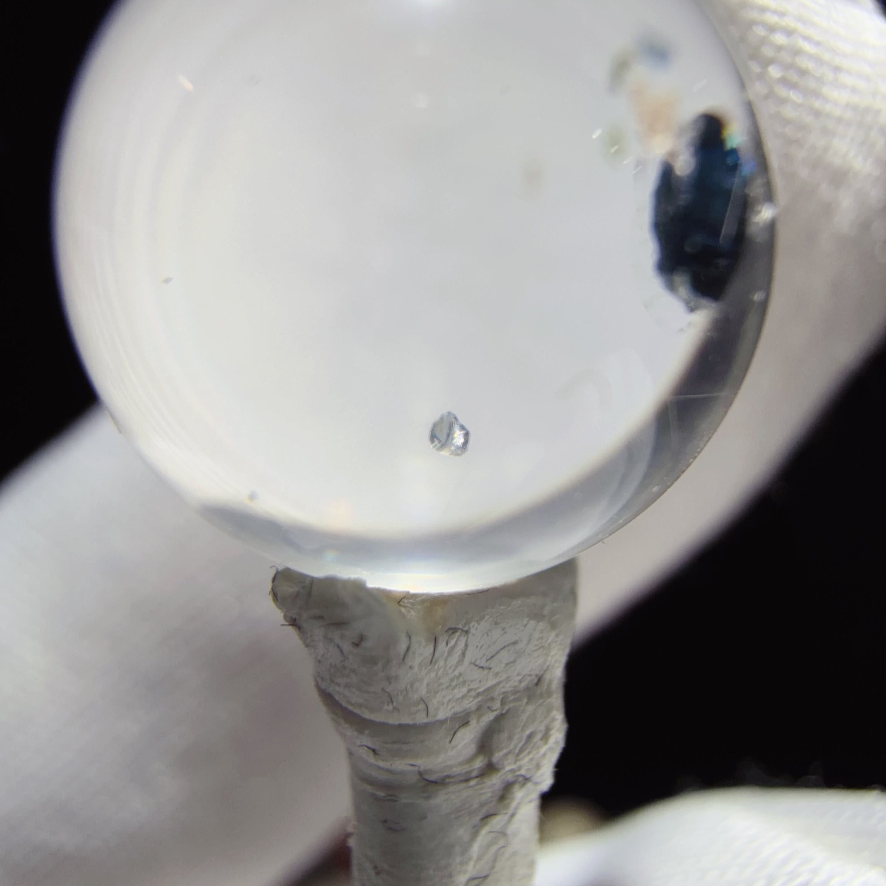 Quartz Bead with Blue Anatase Inclusion