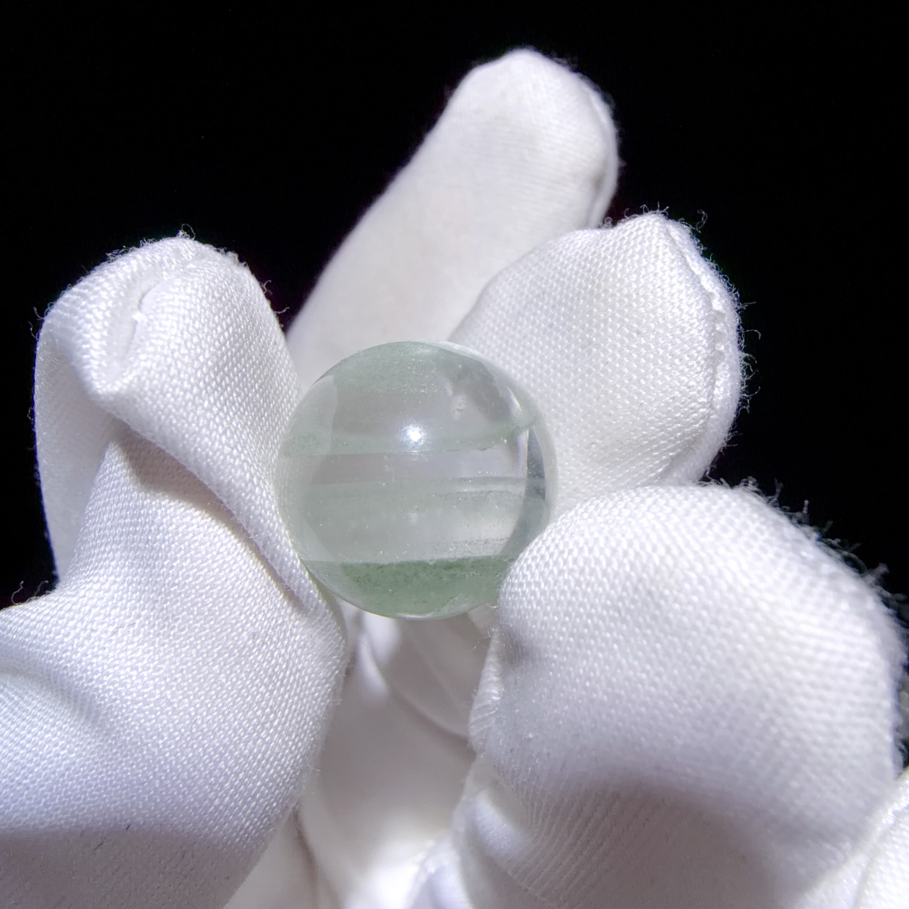 Quartz Bead with Layered Green Phantom Inclusions 14mm