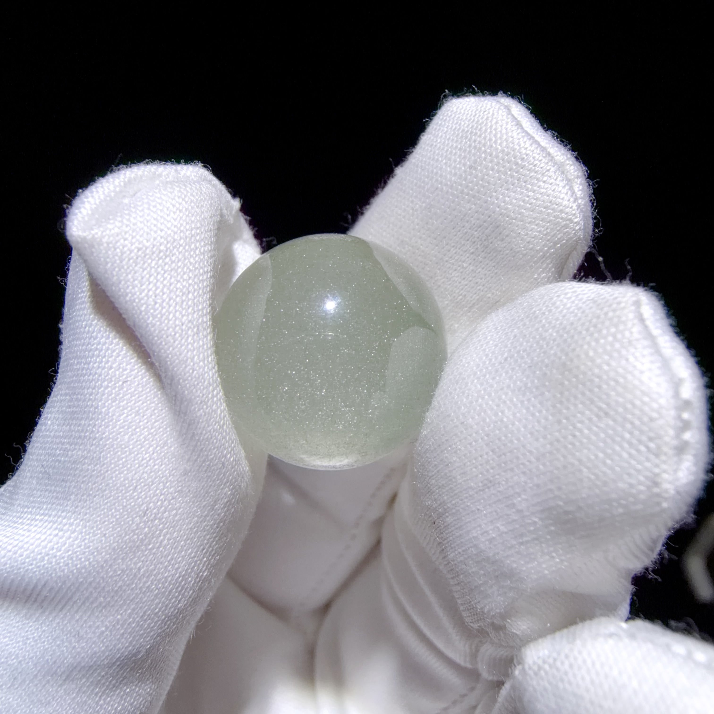 Quartz Bead with Layered Green Phantom Inclusions 17 mm