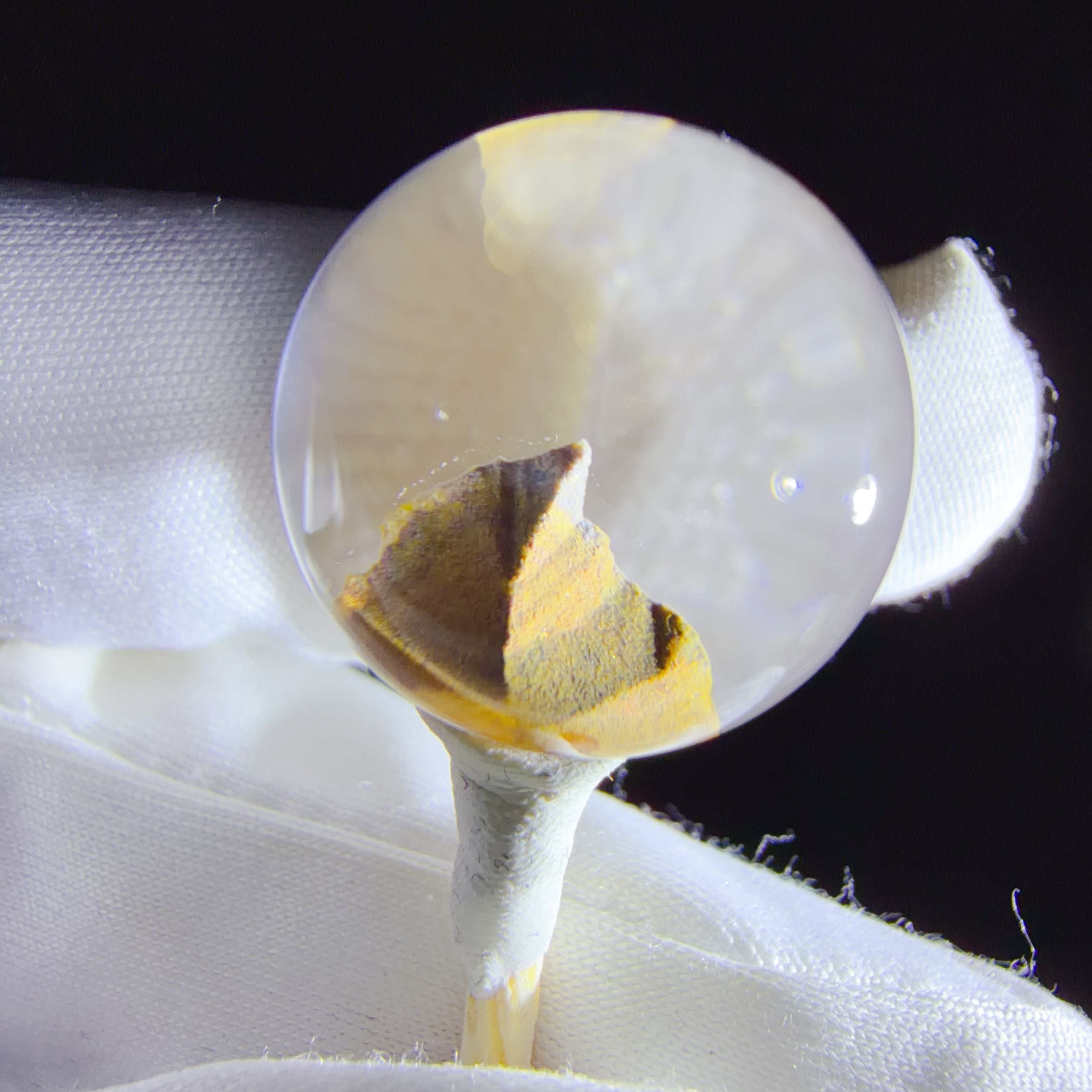 Quartz Bead with Mountain-like Mineral Inclusion 18 mm