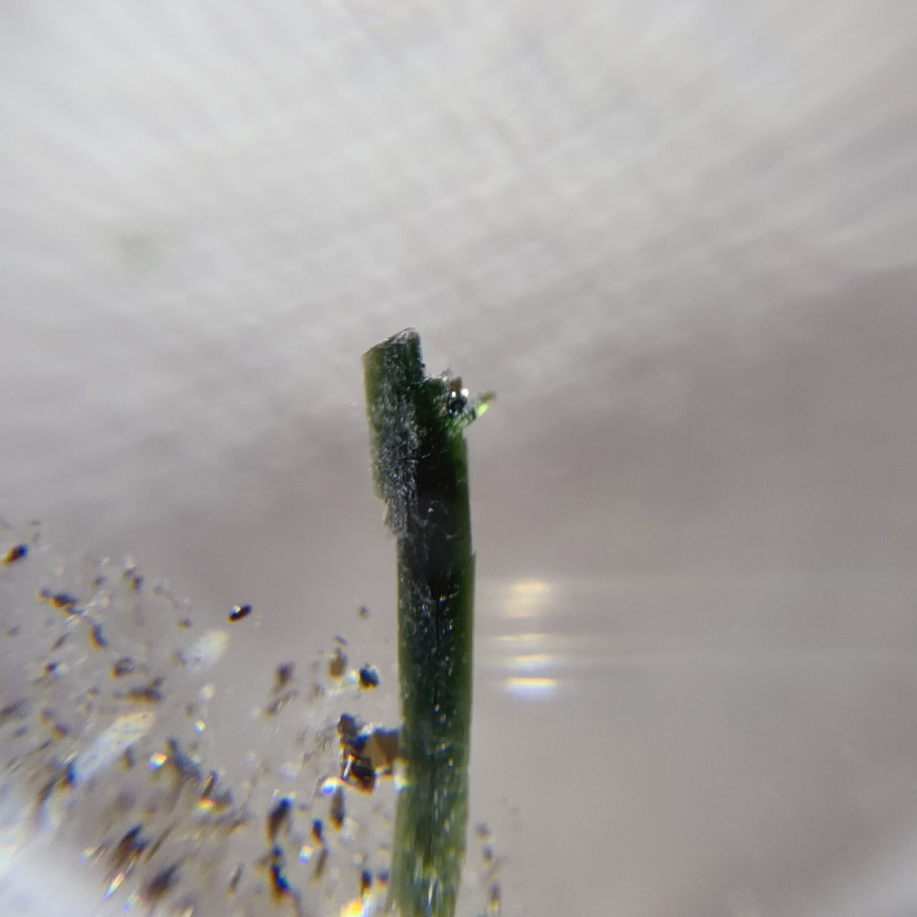Quartz Bead with Epidote and Green Mica Inclusions