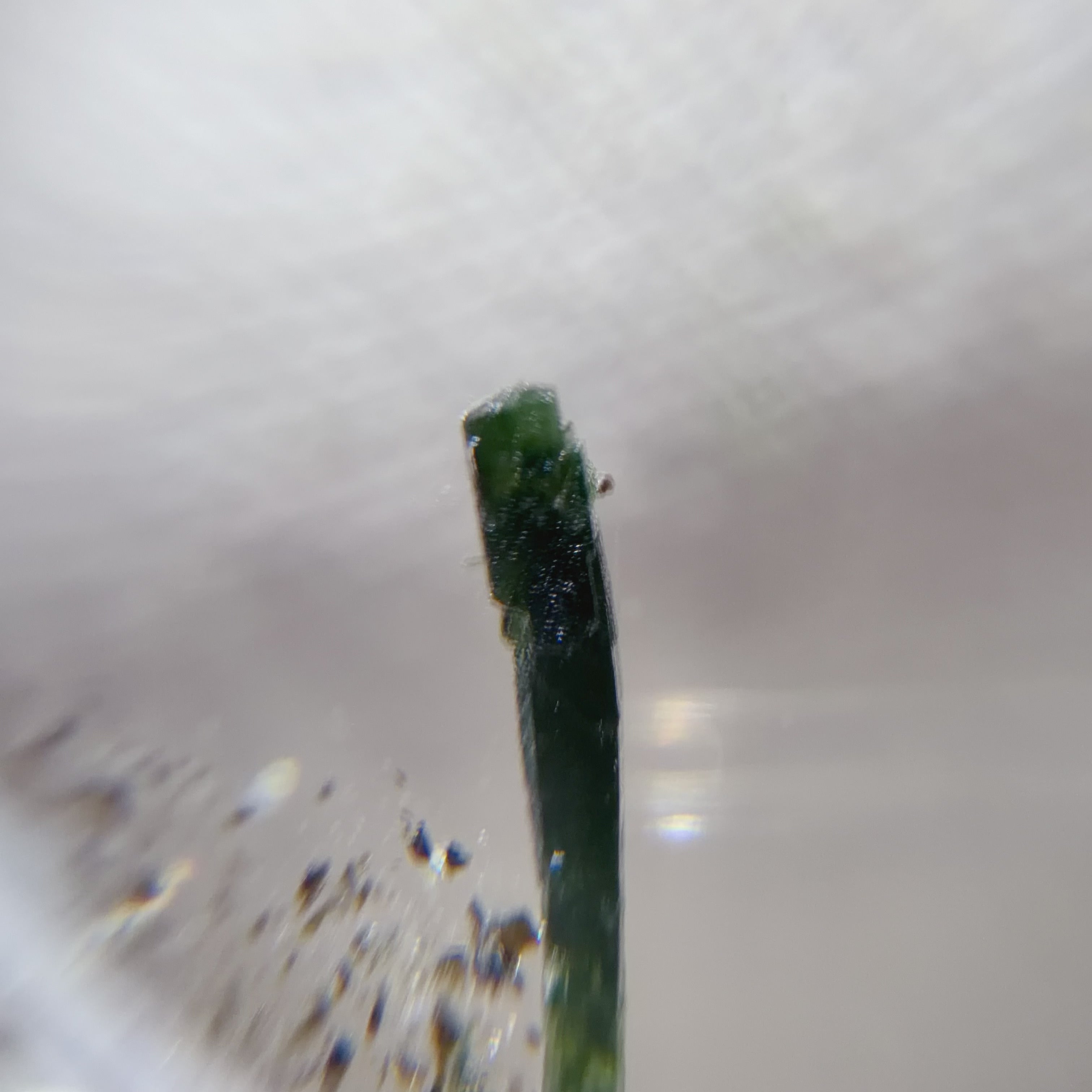 Quartz Bead with Epidote and Green Mica Inclusions