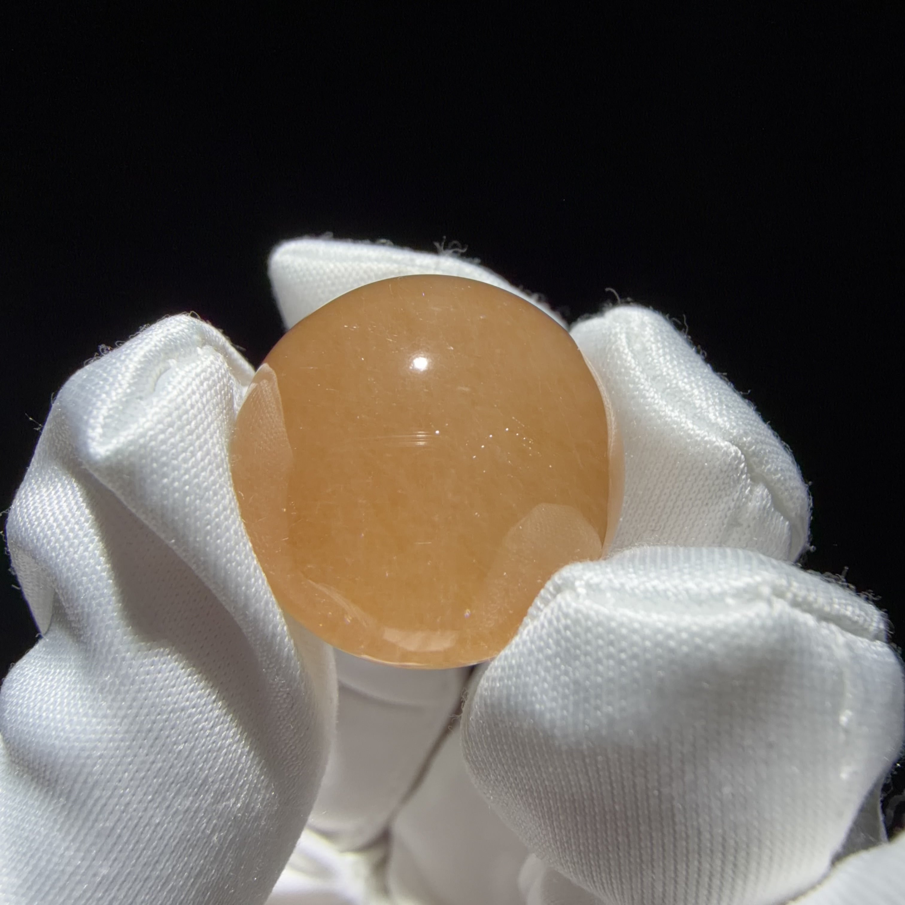 Quartz Bead with Golden Fibrous Inclusions
