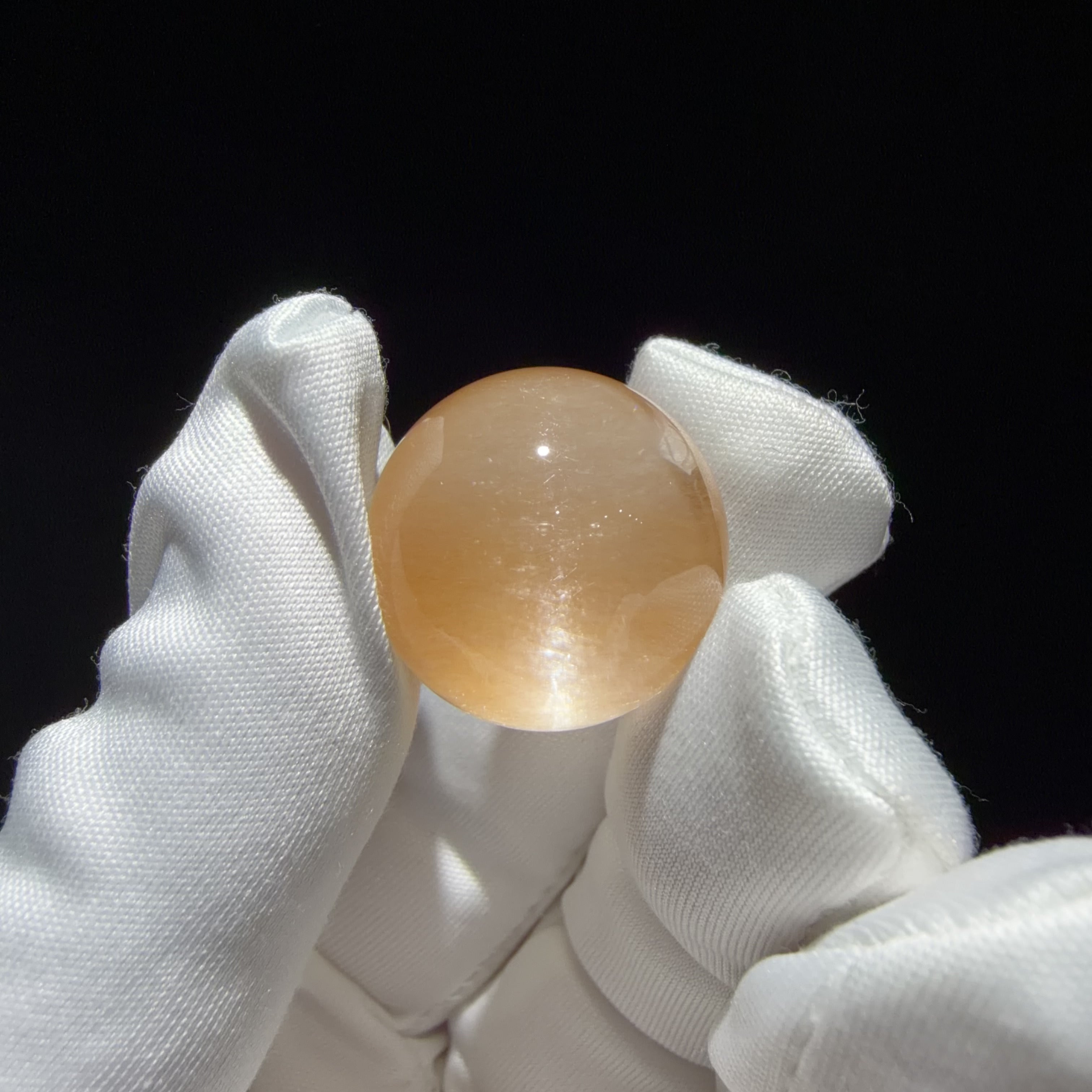 Quartz Bead with Golden Fibrous Inclusions
