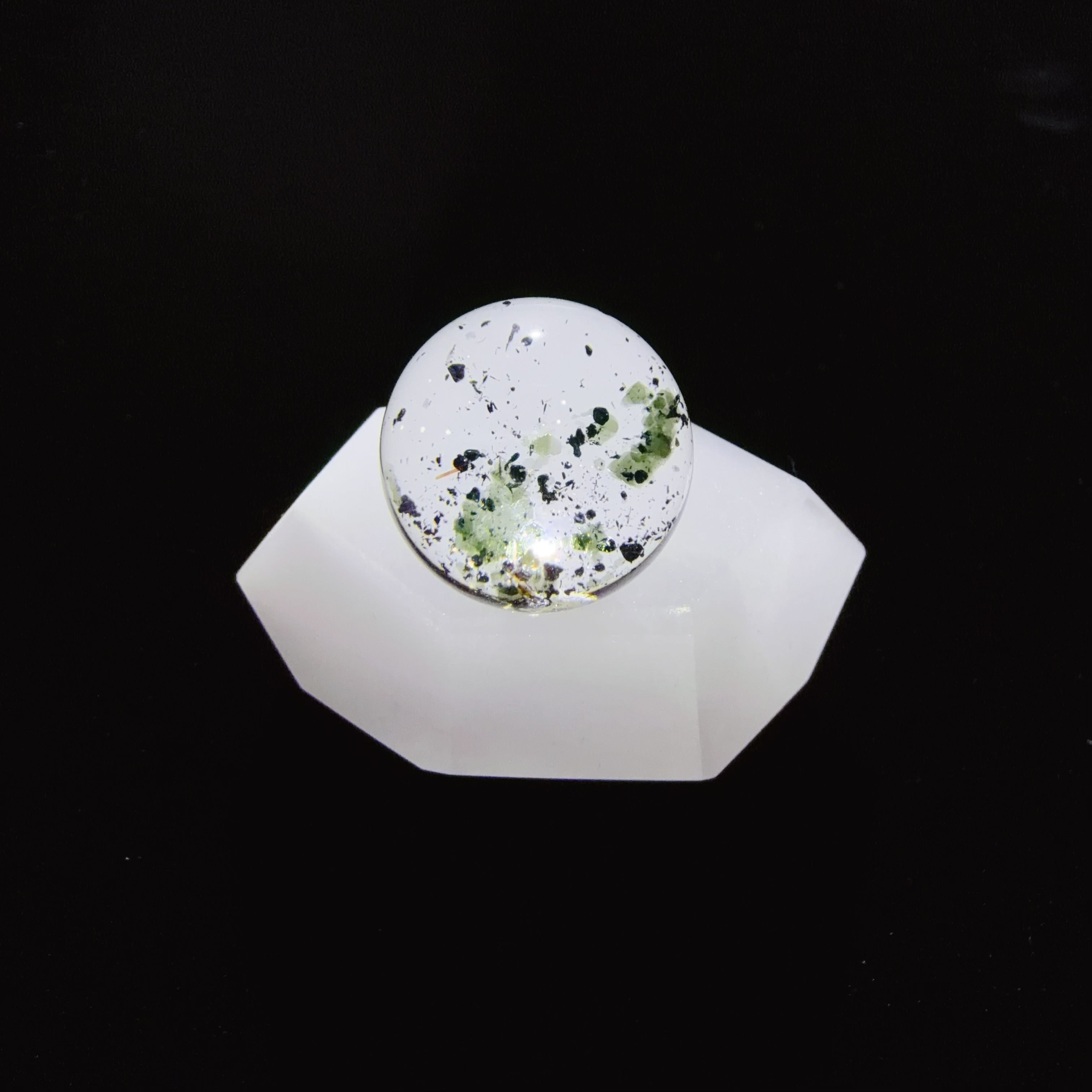 Quartz Cabochon with Hematite and Mica Inclusions