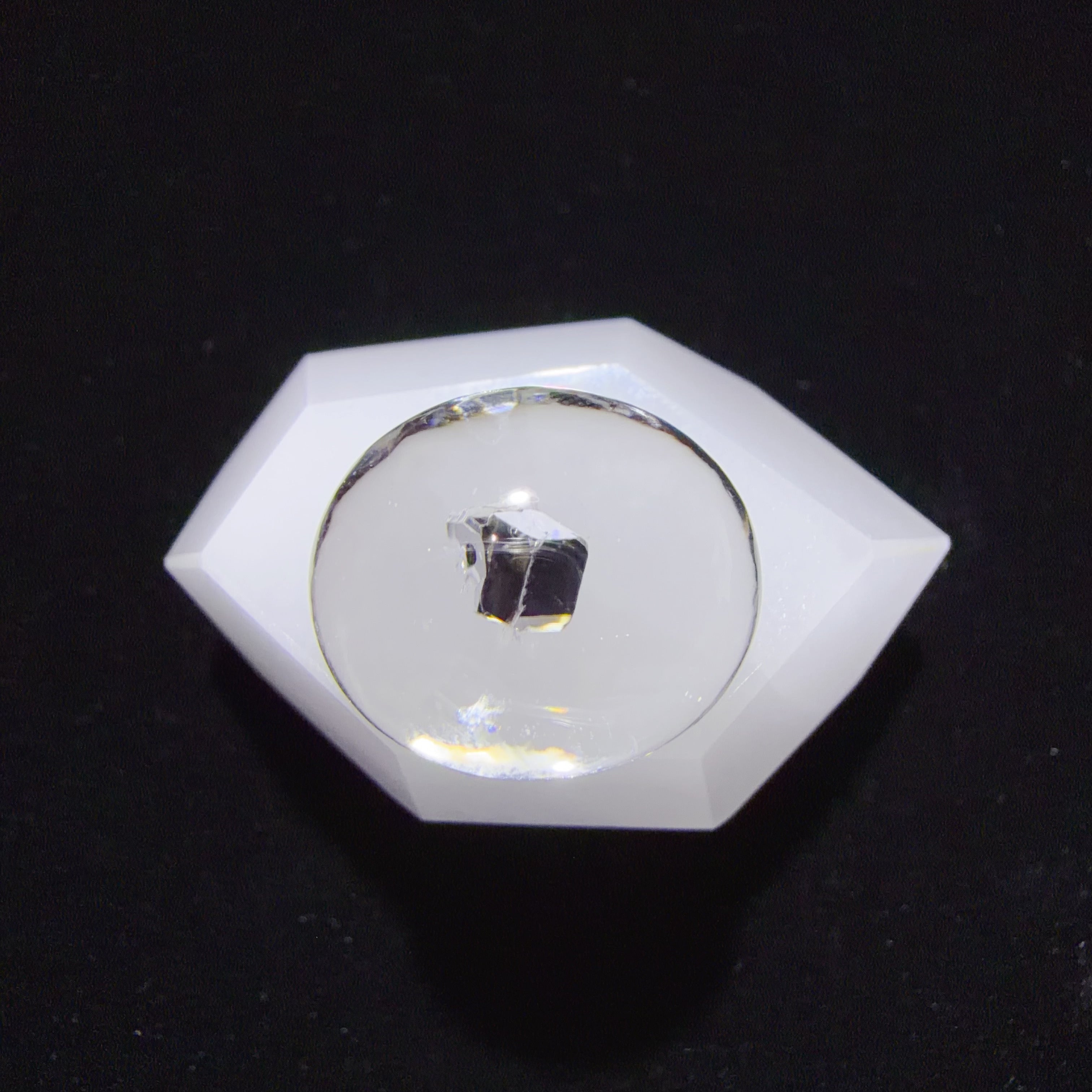 16.6 mm Quartz Cabochon with Prominent Pyrite Inclusion