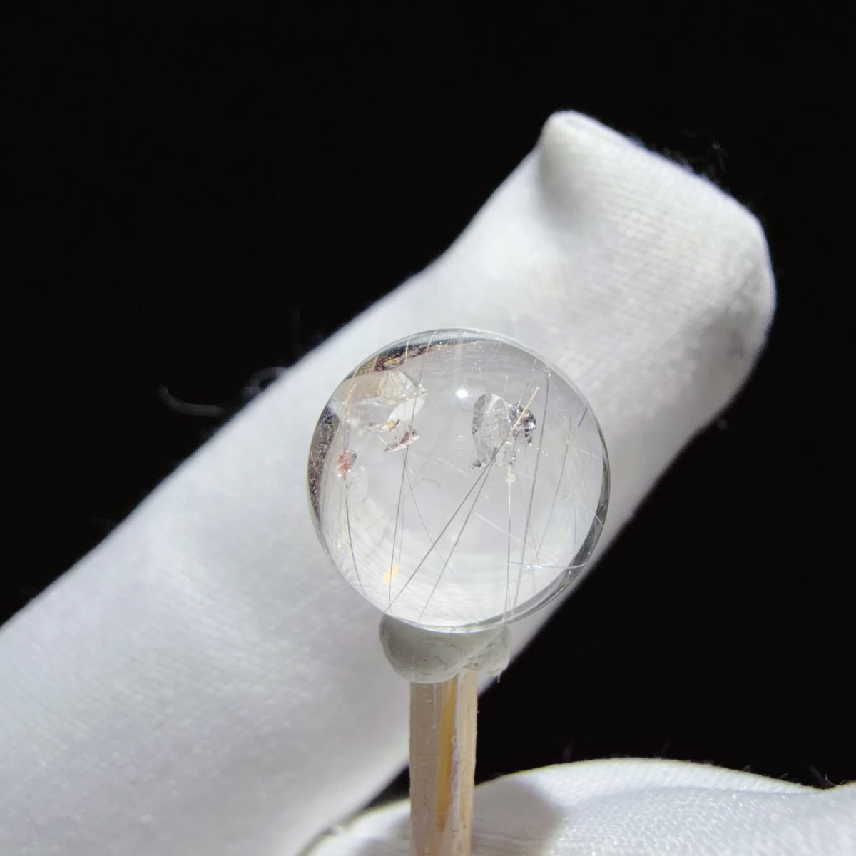 Quartz Bead with Needle-like Inclusions and an Included Crystal 10.1 mm