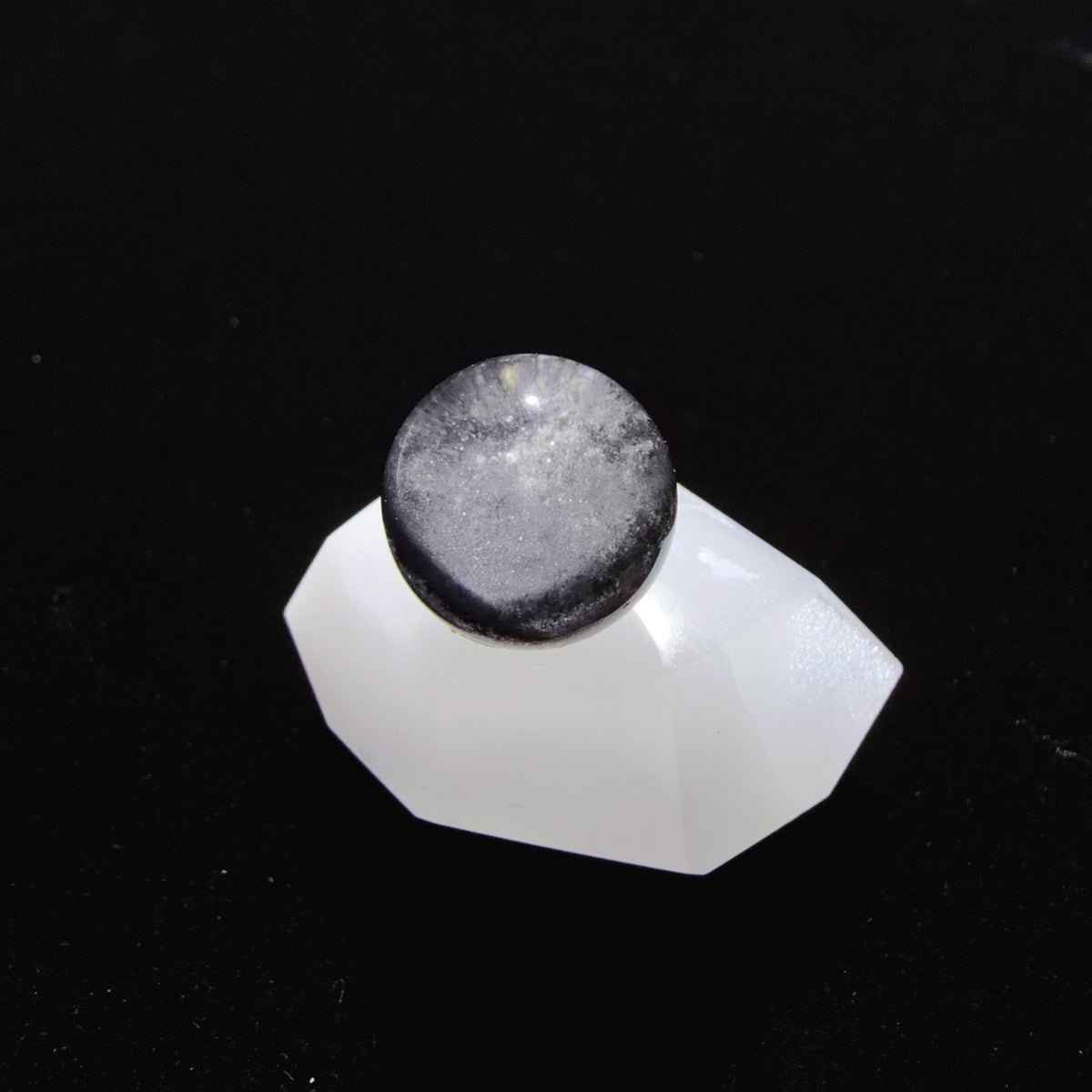 Black Layered Phantom Quartz Bead 14.3 mm