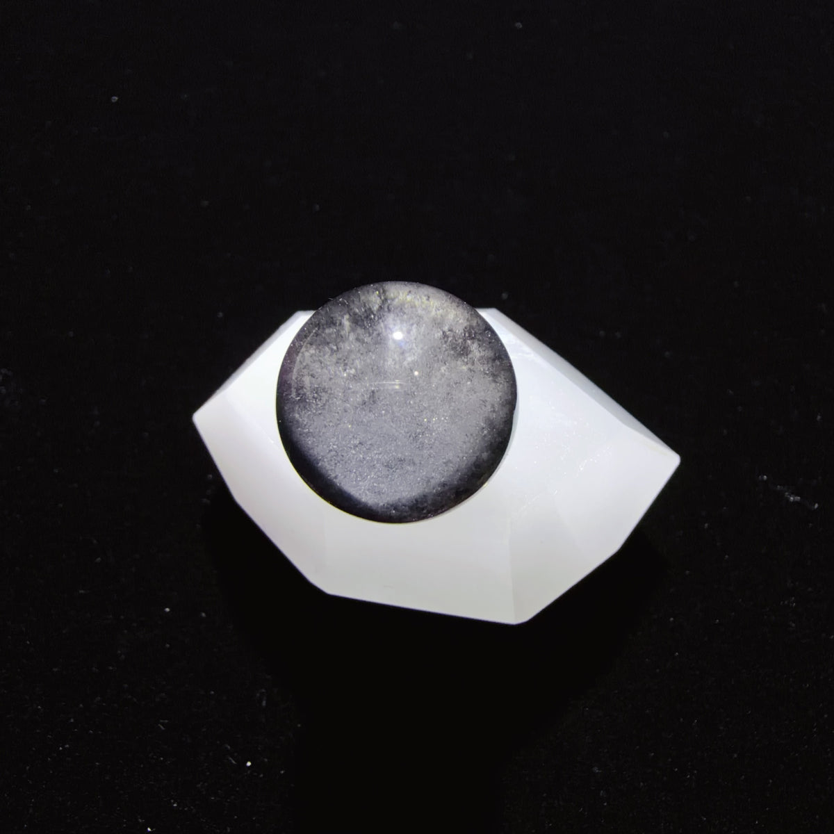 Black Layered Phantom Quartz Bead 14.3 mm