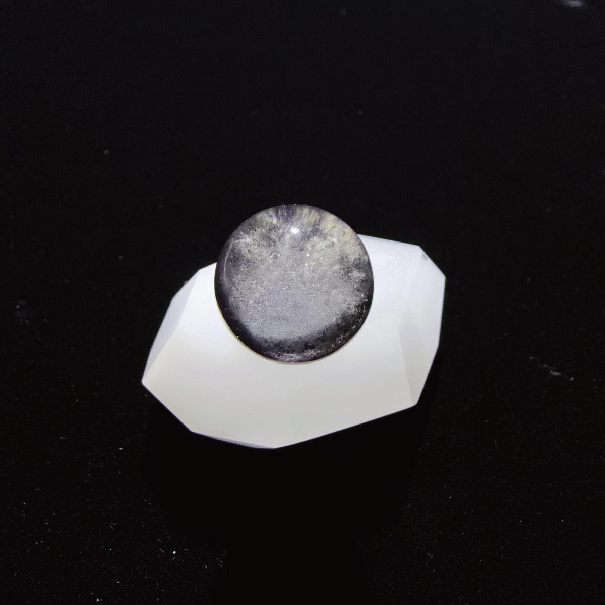 Black Layered Phantom Quartz Bead 14.3 mm