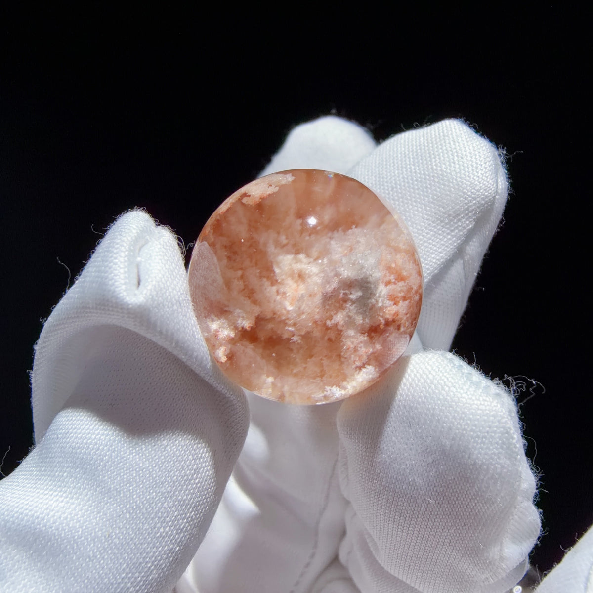 Quartz Bead with Bowl-shaped Phantom Growth 20.4 mm