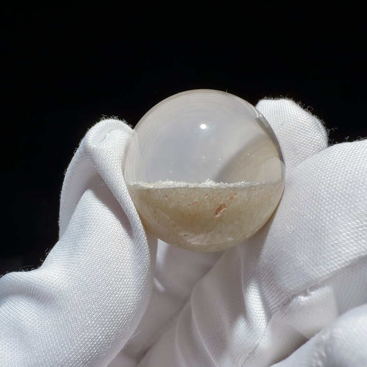 Quartz Bead with Bowl-shaped Phantom Growth 23.7 mm