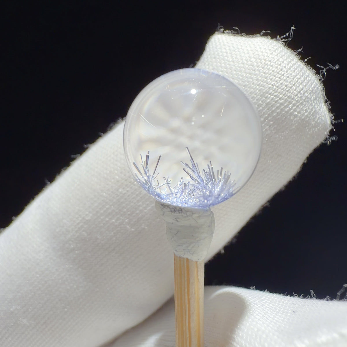 Quartz Bead with Dumortierite and Needle-like Inclusions 10.6 mm