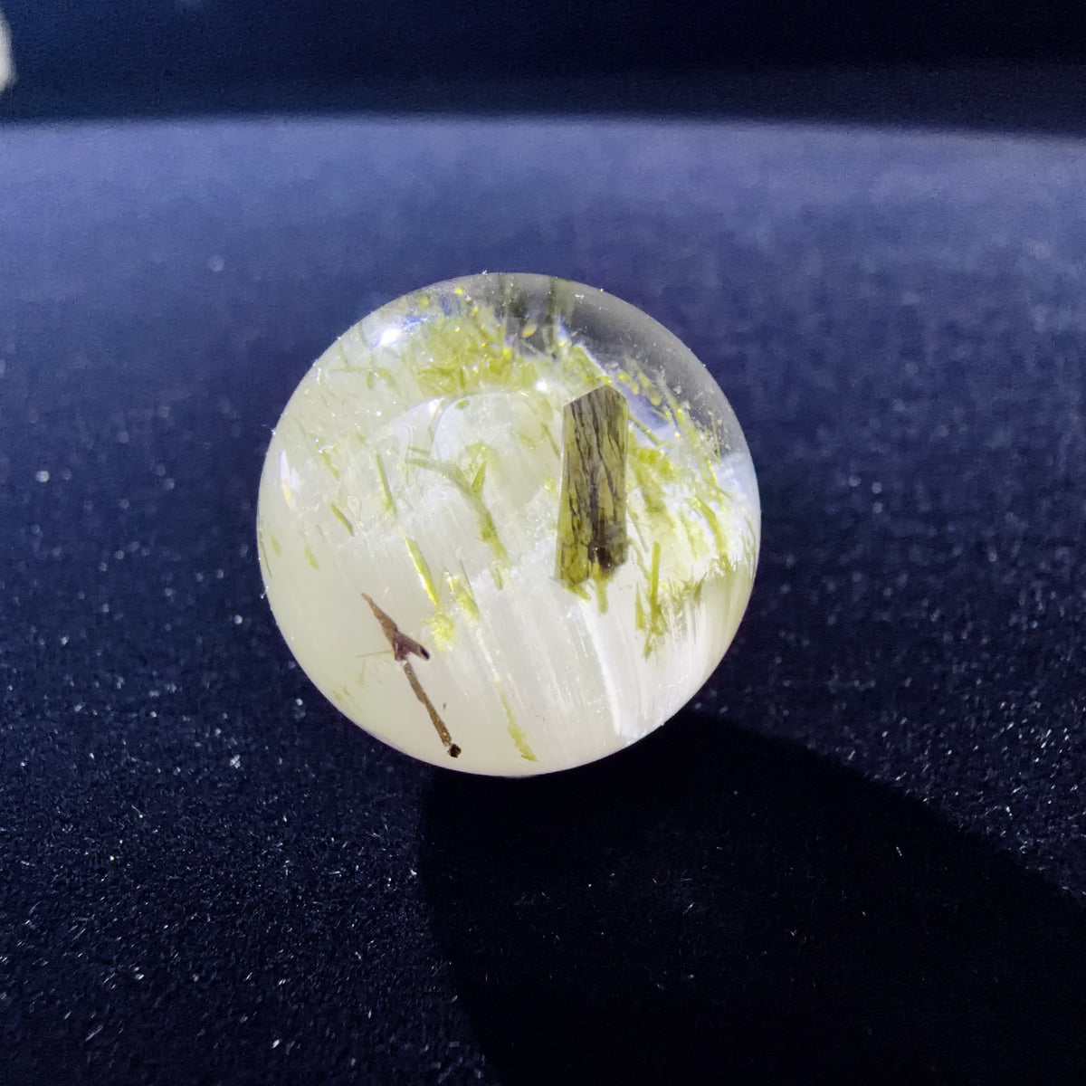 Quartz Bead with Epidote Inclusions 20.3 mm