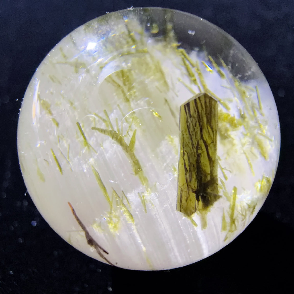 Quartz Bead with Epidote Inclusions 20.3 mm