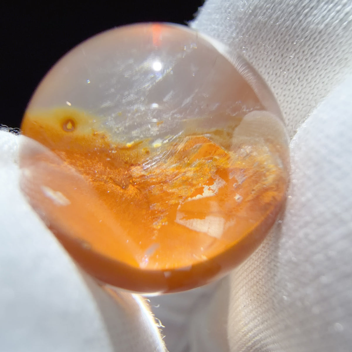 Quartz Bead with Iron Oxide Inclusions 15.9 mm