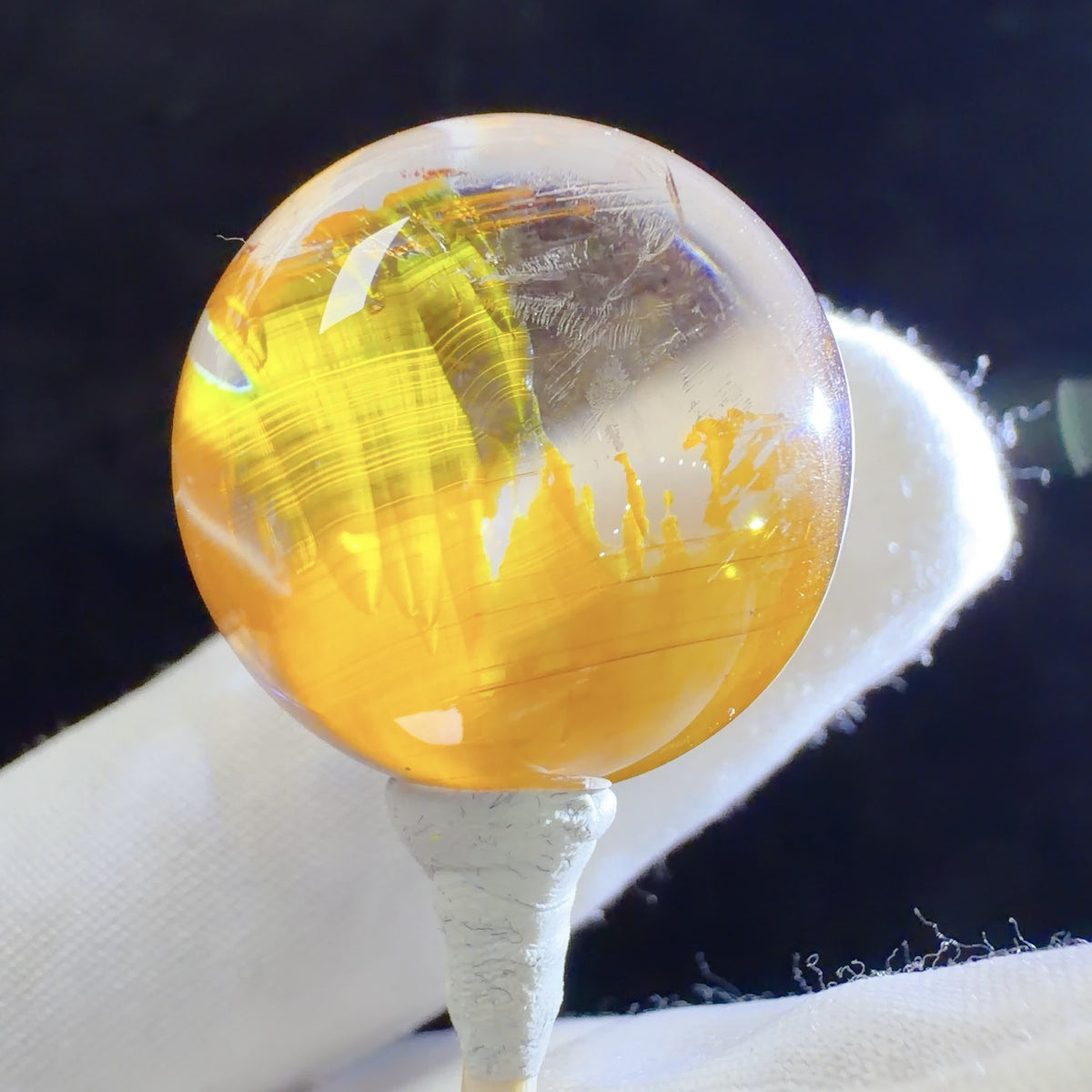 Quartz Bead with Iron Oxide Inclusions 21.3 mm
