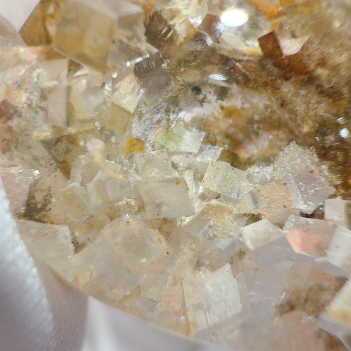 Quartz Pendant with Multicolour Phantom and Calcite Inclusions 31.5 × 13.5 mm