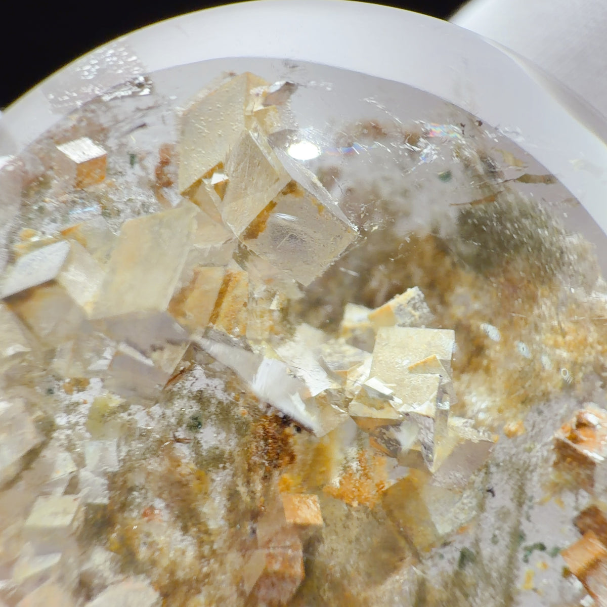 Quartz Pendant with Multicolour Phantom and Calcite Inclusions 31.5 × 13.5 mm