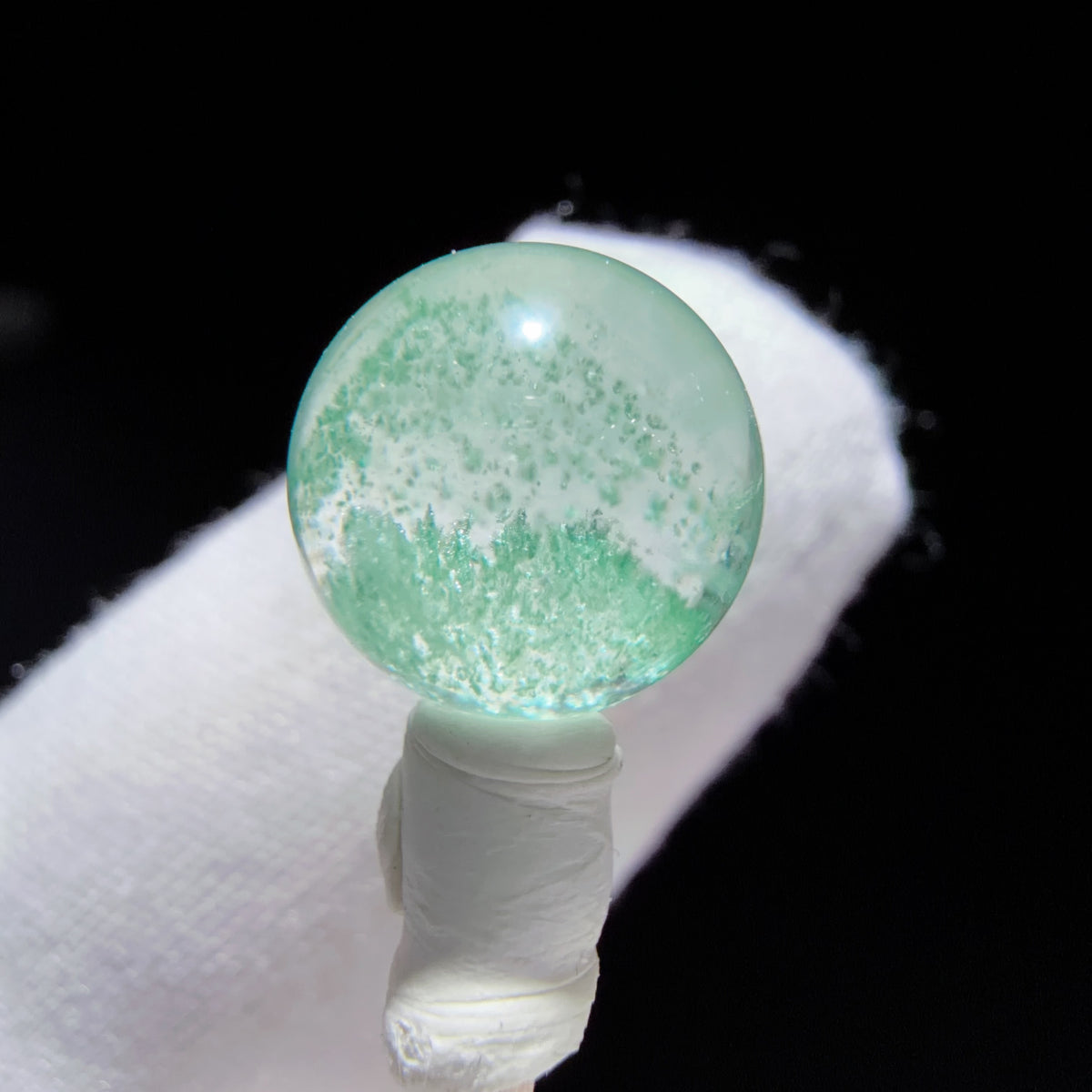 Quartz Bead with Mica Inclusions and Phantom Growth 9.5 mm