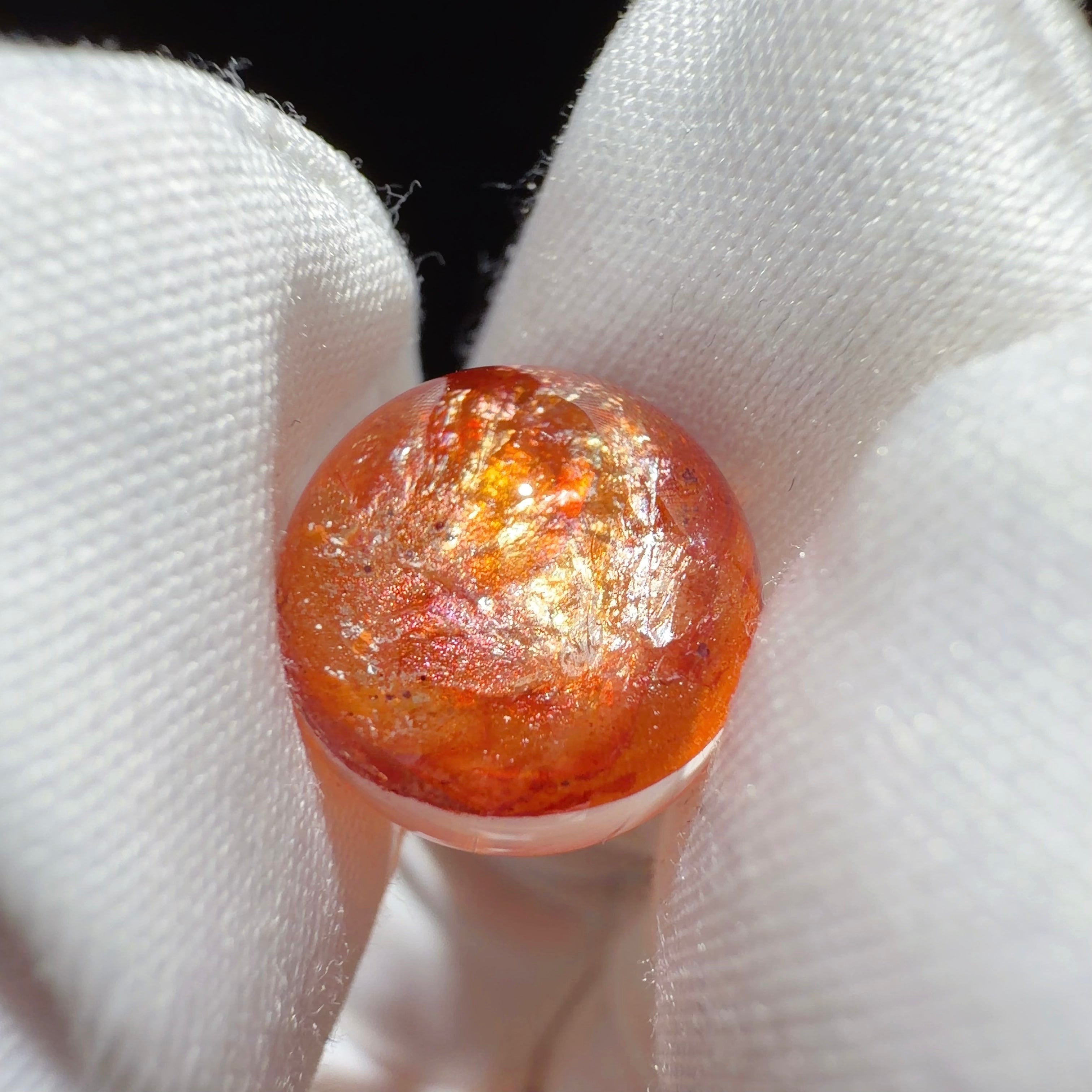 Quartz Bead with Polychrome Iron Oxide Inclusions