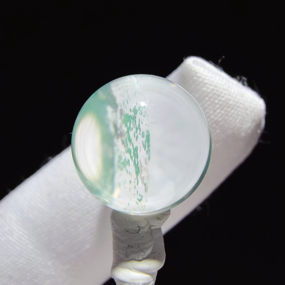 Quartz Bead with Bicolour Chrysocolla Inclusions 11.9 mm