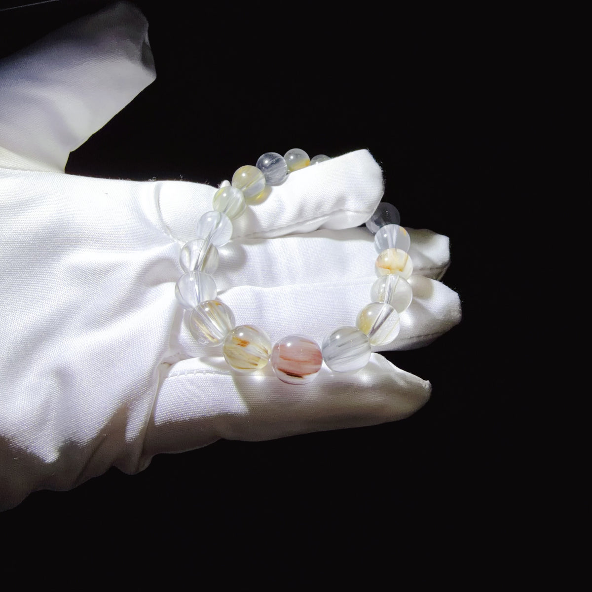 Multicolour Fibrous Inclusion Quartz Collector Bracelet 8–12 mm