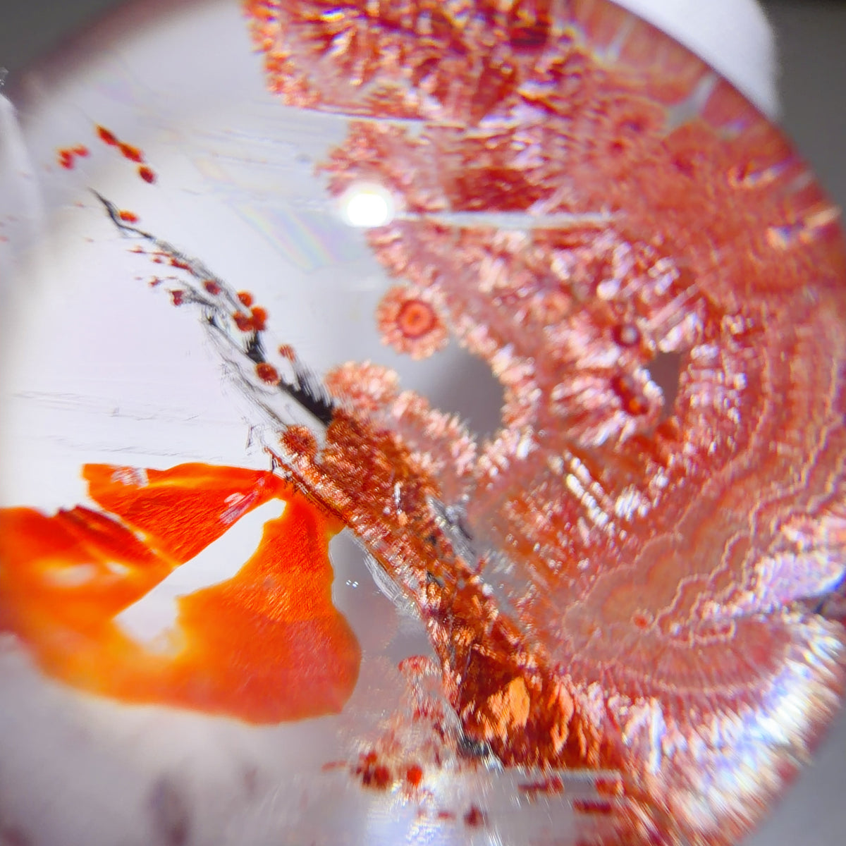 Quartz Bead with Sand-Pink Iron Oxide Inclusions 25.3 mm
