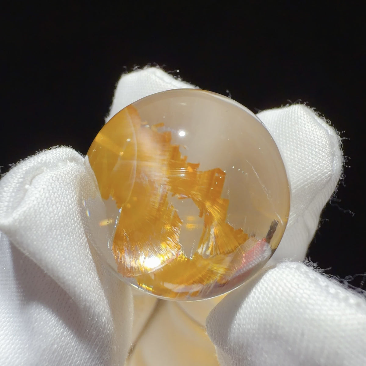 Quartz Bead with Iron Oxide Film Inclusions 22.6 mm