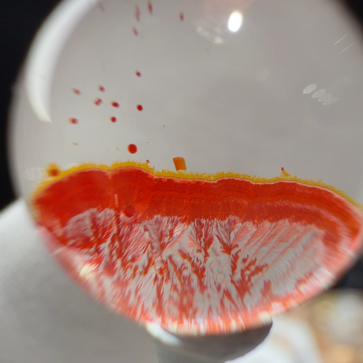 Quartz Bead with Red Iron Oxide Film Inclusions 12.6 mm