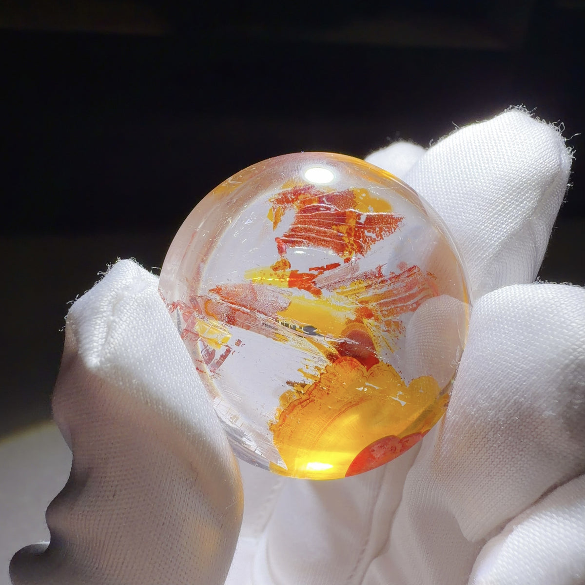 Quartz Pendant with Phoenix Shape Iron Oxide Inclusions 32.6 × 15.2 mm