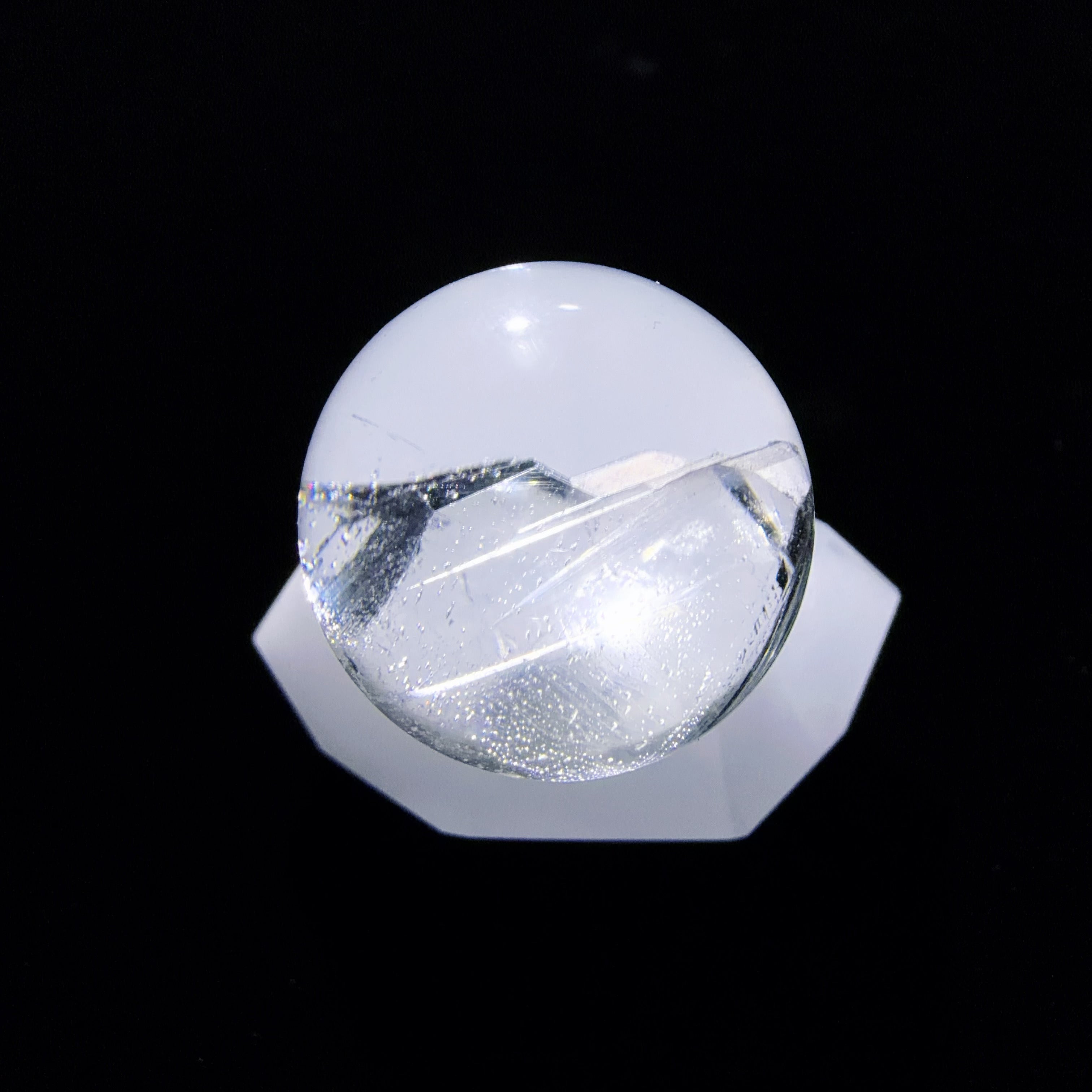 Quartz Bead with Internal Crystal Formation