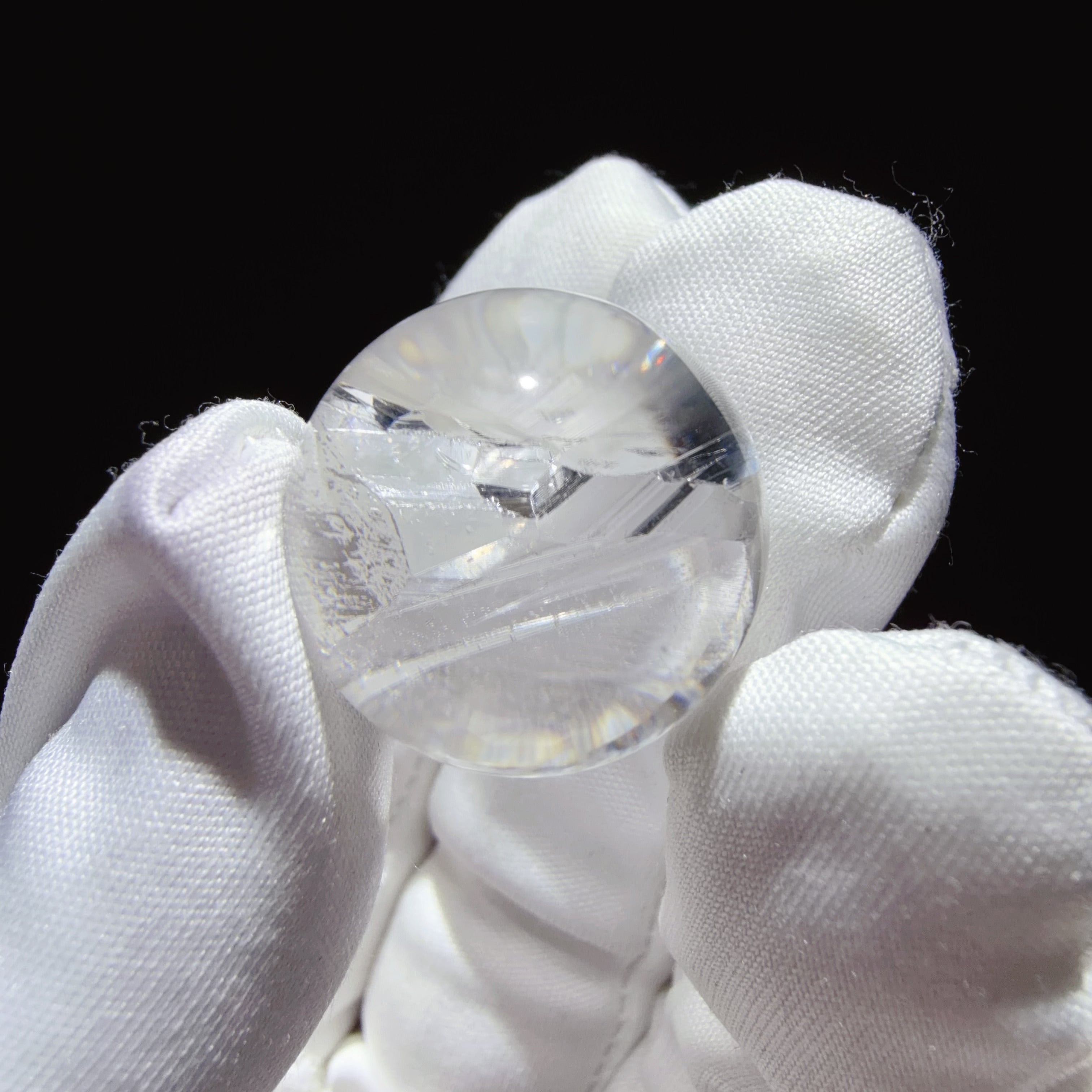 Quartz Bead with Internal Crystal Formation