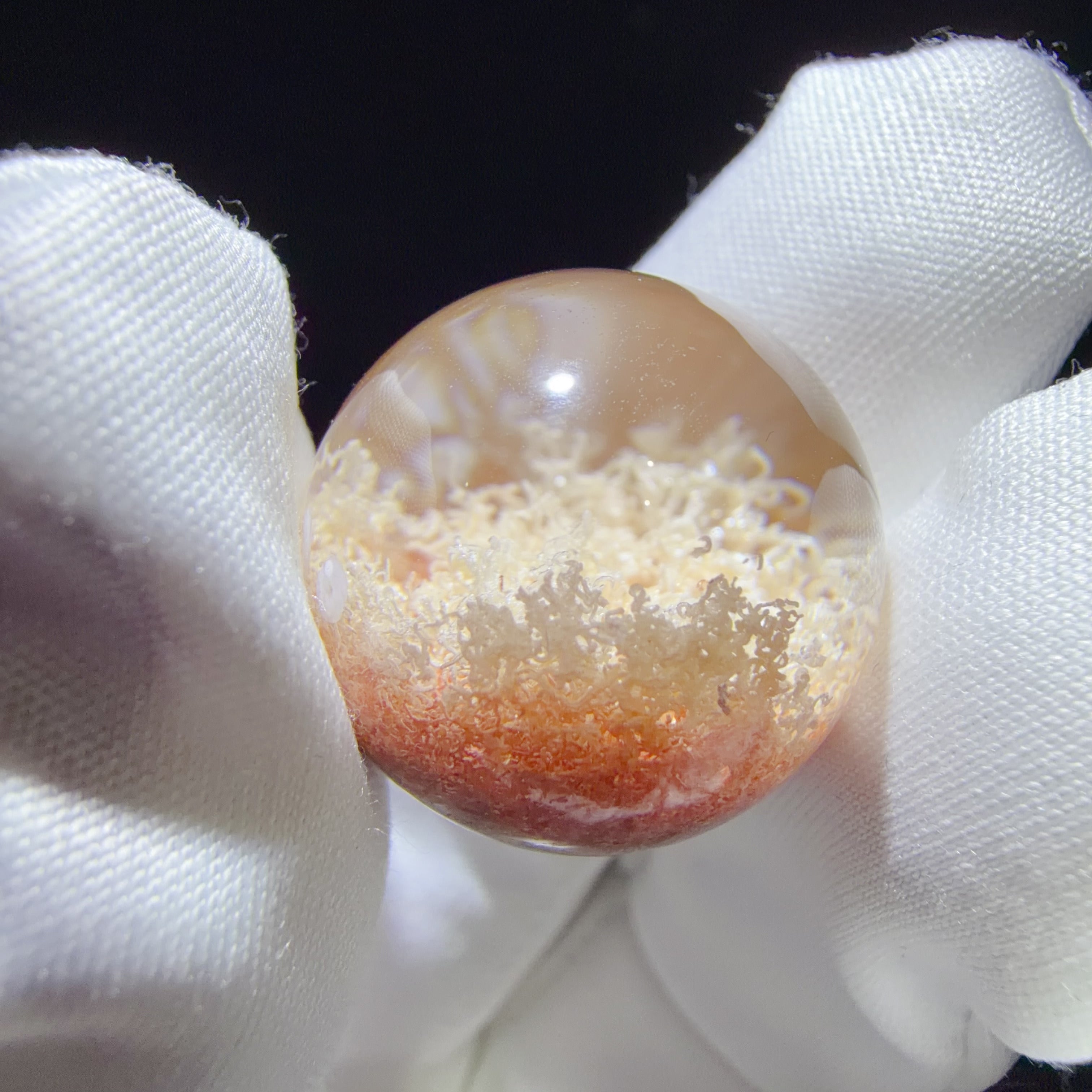 Quartz Bead with Multicolour Phantom Landscape