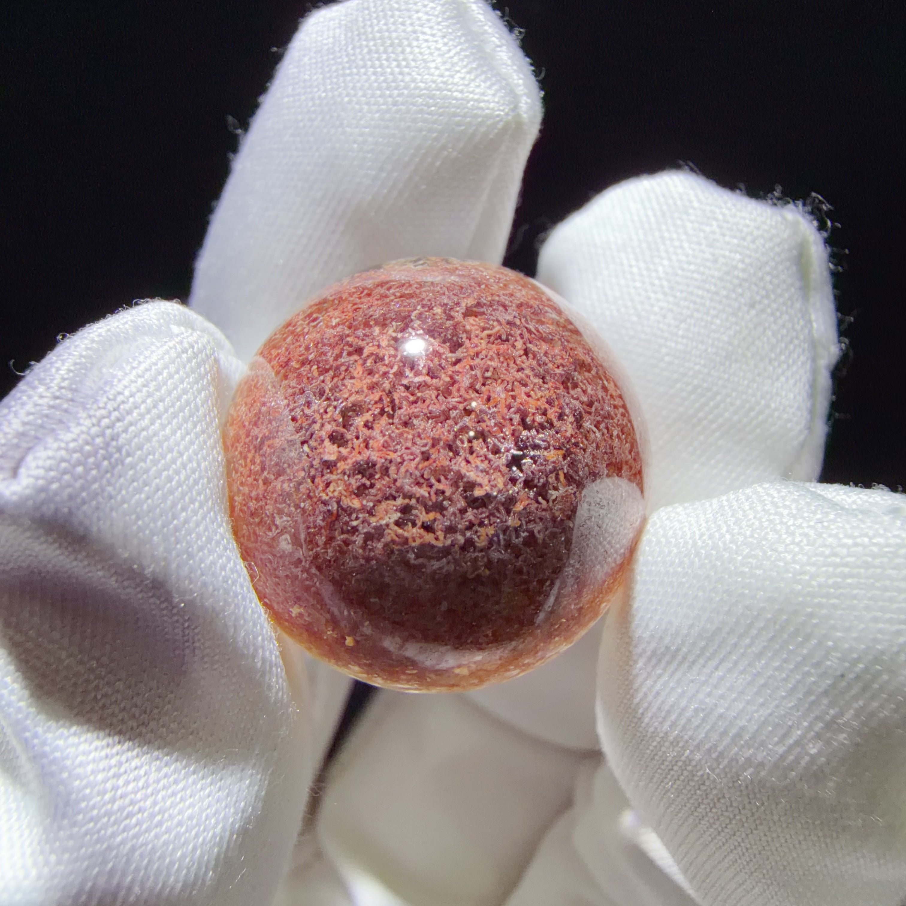 Quartz Bead with Multicolour Phantom Landscape