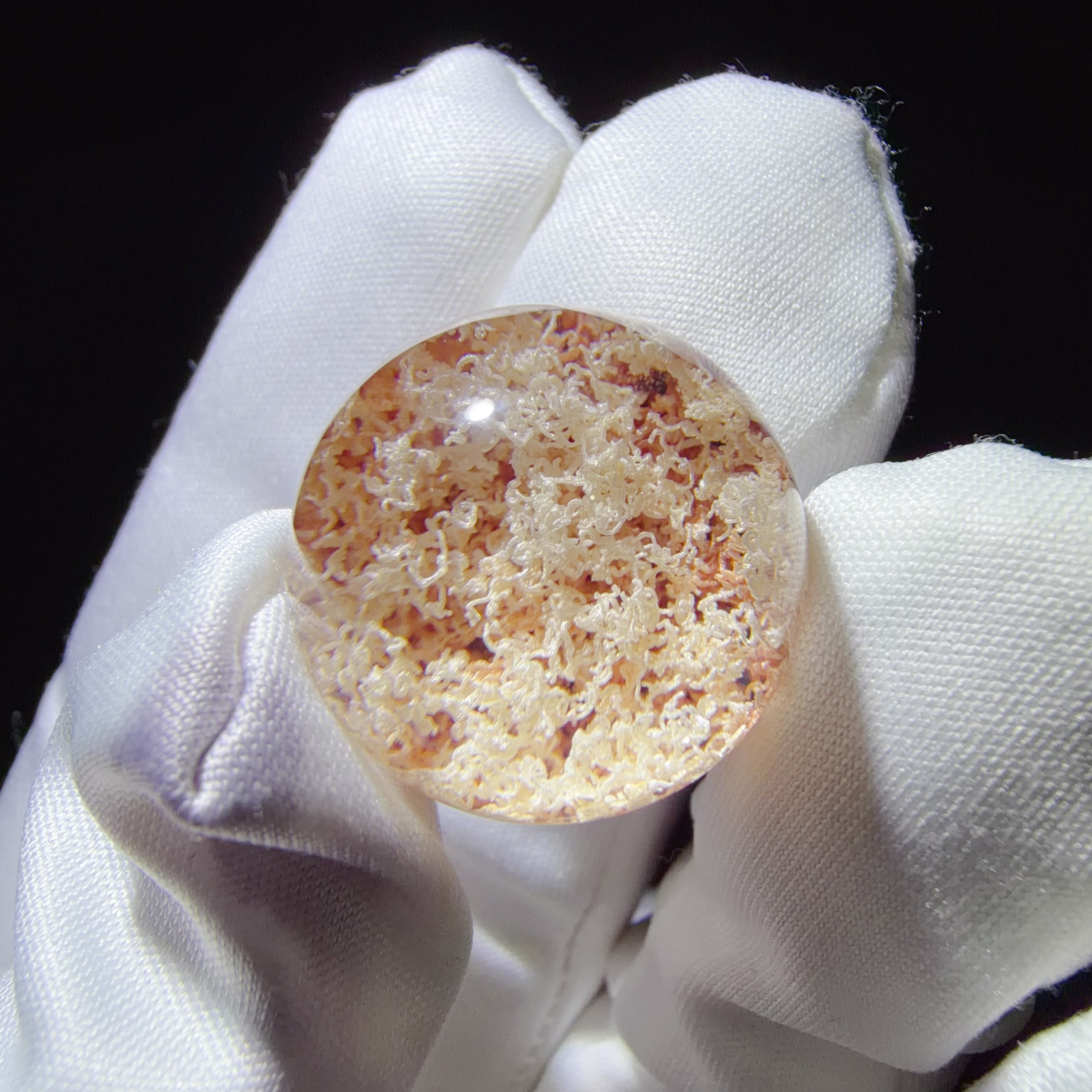 Quartz Bead with Multicolour Phantom Landscape