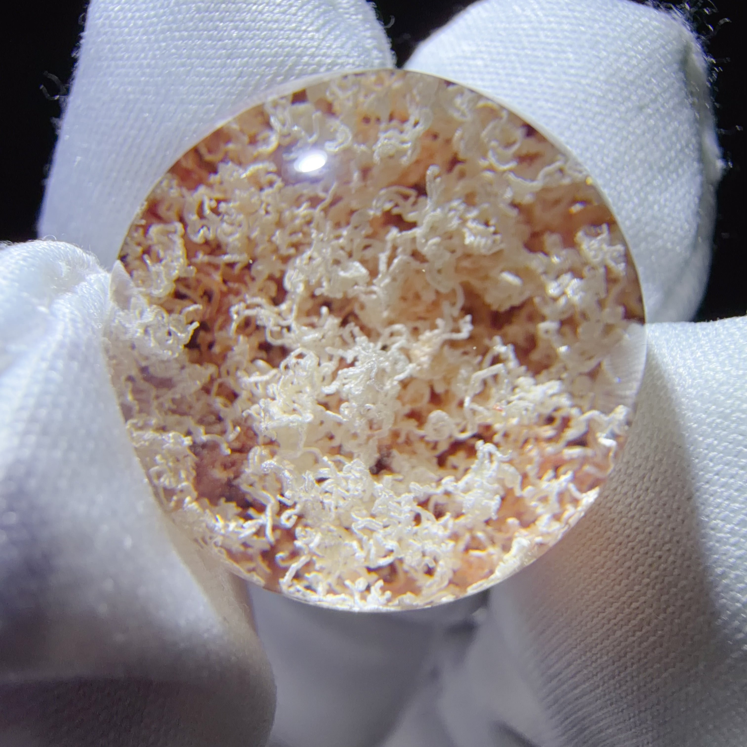 Quartz Bead with Multicolour Phantom Landscape
