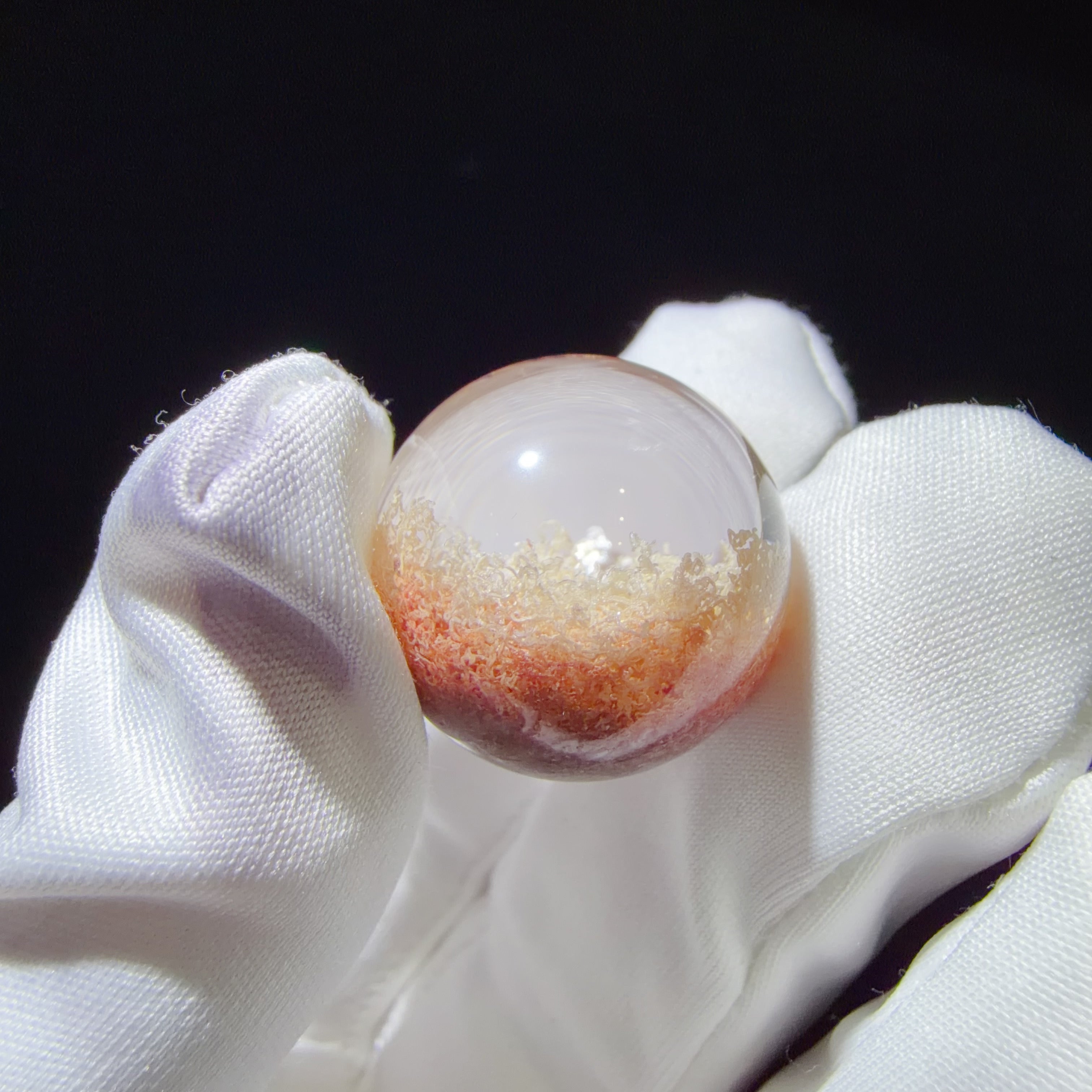 Quartz Bead with Multicolour Phantom Landscape