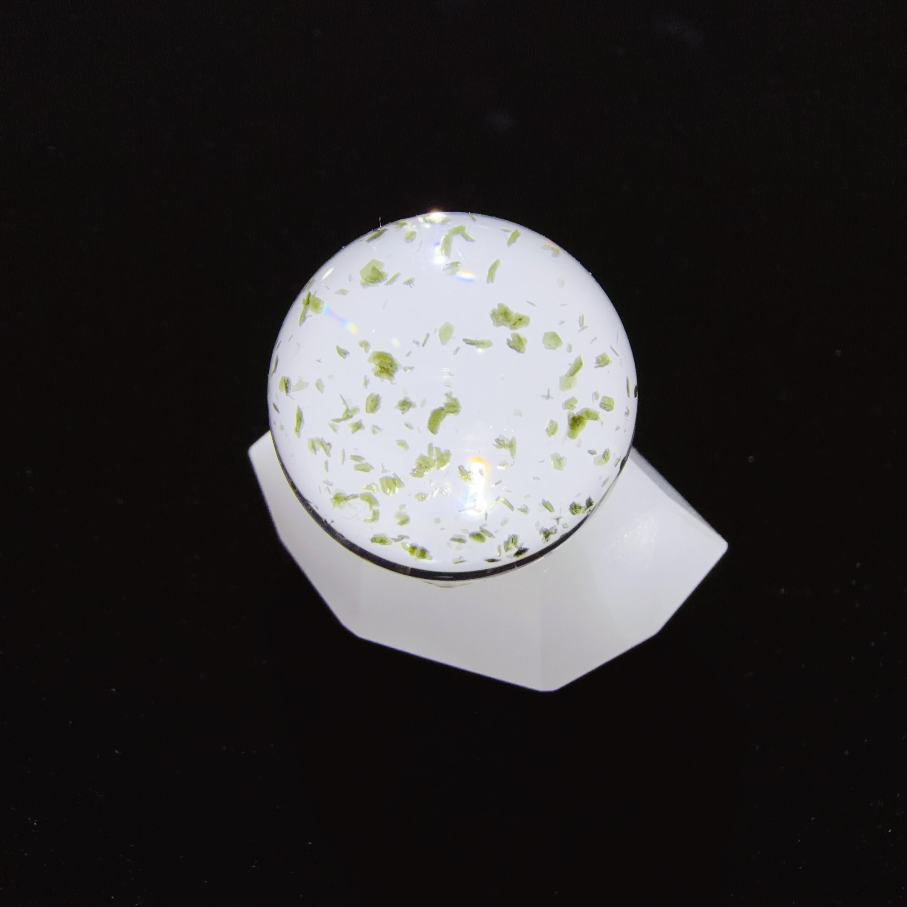 Quartz Bead with Pale Green Mica Inclusions