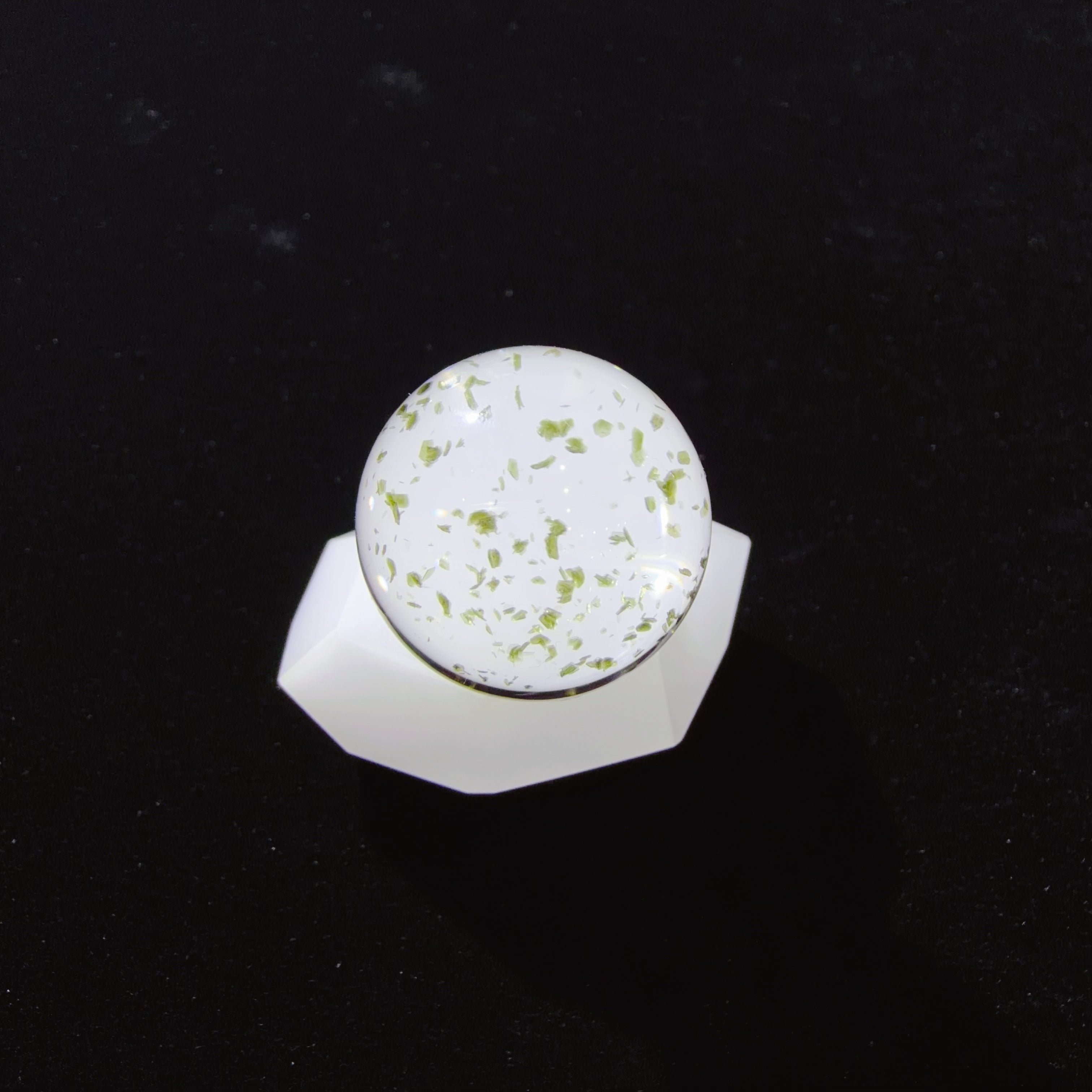 Quartz Bead with Pale Green Mica Inclusions